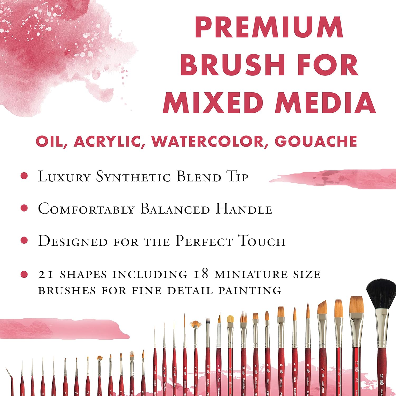 Princeton Velvetouch, Series 3950, Paint Brush for Acrylic, Oil and Watercolor, Round, 6 - Image 2