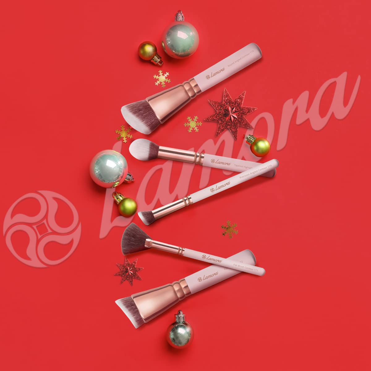 Pro Face Contour Brush Set - Synthetic Contouring Sculpting and Highlighting Kit - Cream Blush Powder Flat Nose Cheek Round Small Angled Fan Tapered Precision Kabuki Foundation Makeup Brushes - Image 9