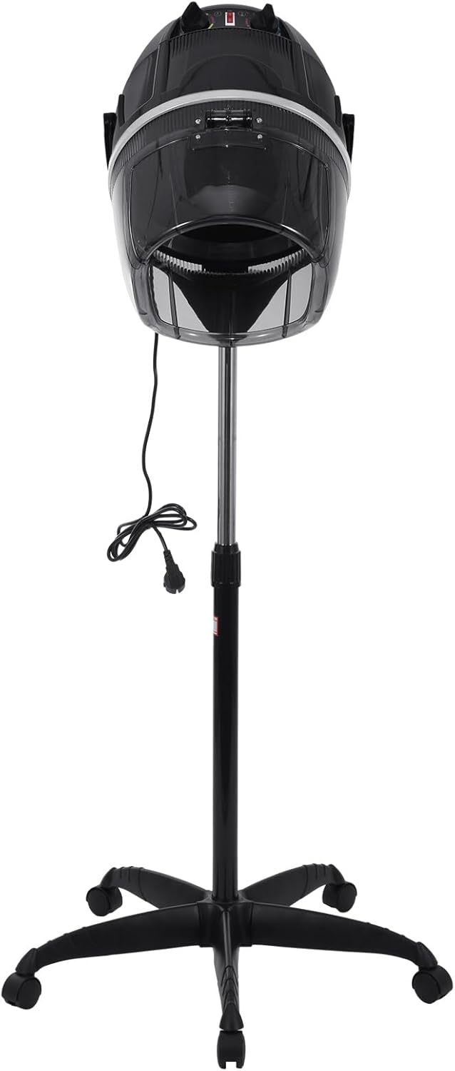 Professional 1050W Standing Hair Dryer, Fast Hair Drying Low Noise for Salon, Adjustable Temperature 0-167℉, Timer 0-60 Min, Height 31-51 Inches, Hooded Hair Dryers for Salon Home Black - Image 2