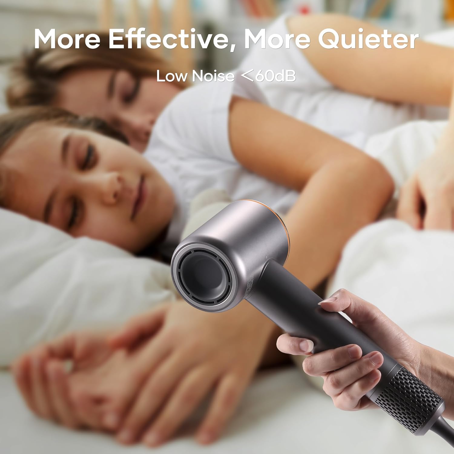 Professional Hair Dryer, 200 Million Negative Ionic Blow Dryer with 110000 RPM Brushless Motor, 1500W High-Speed HairDryer with Magnetic Nozzle & Diffuser for Salon, Home, Travel (Wisdom Gray) - Image 7