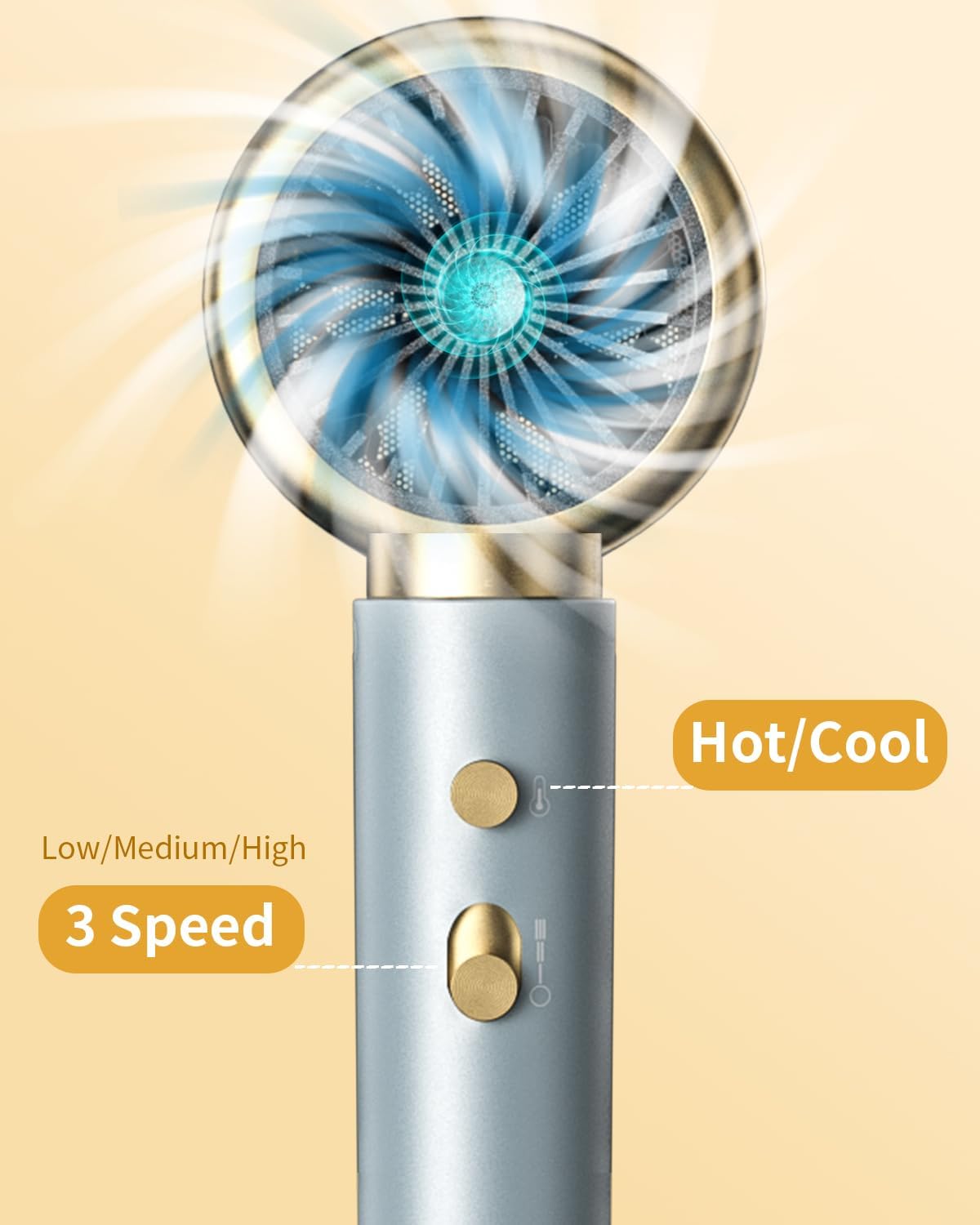 Professional Ionic Hair Dryer Blow Dryer 1875W with Diffuser and Concentrator, Constant Temperature Hair Care,Fast Drying Low Noise for Home Salon Travel (Light Blue) - Image 5