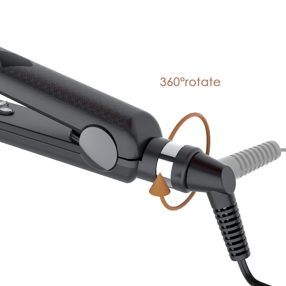 Professional Keratin Hair Straightener 1.25" Wide Flat Iron Hair Straightener Instant Heat Up Flat Iron 285℉-450℉, Dual Voltage, Auto Shut Off (Black) - Image 7