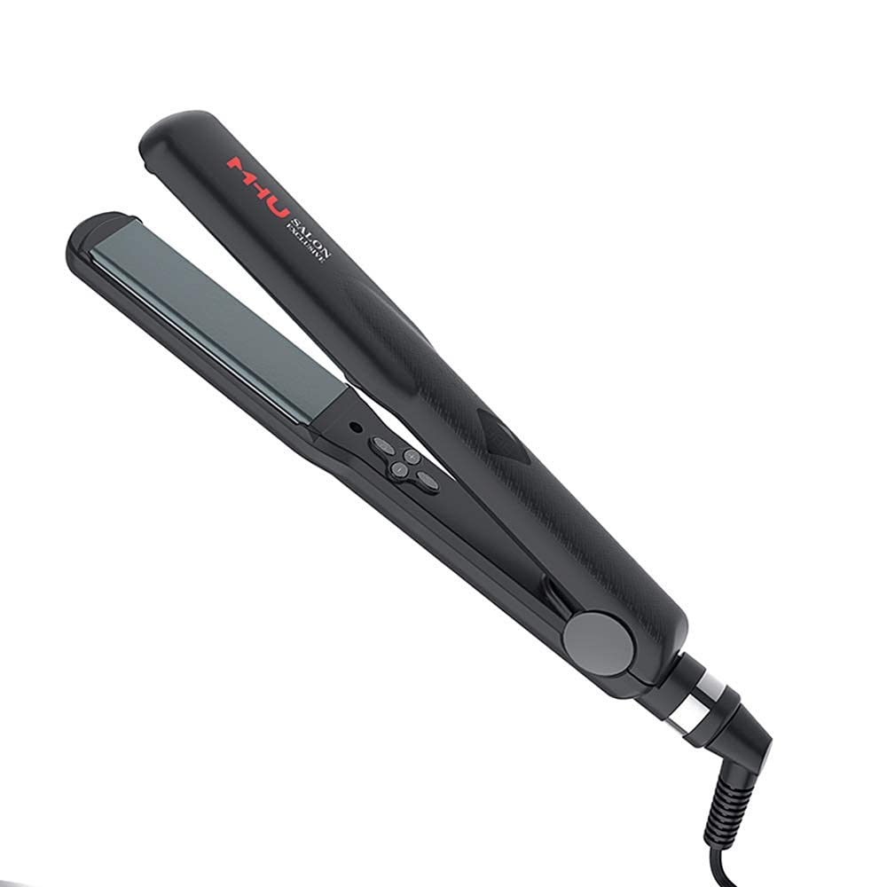 Professional Keratin Hair Straightener 1.25" Wide Flat Iron Hair Straightener Instant Heat Up Flat Iron 285℉-450℉, Dual Voltage, Auto Shut Off (Black) - Image 2