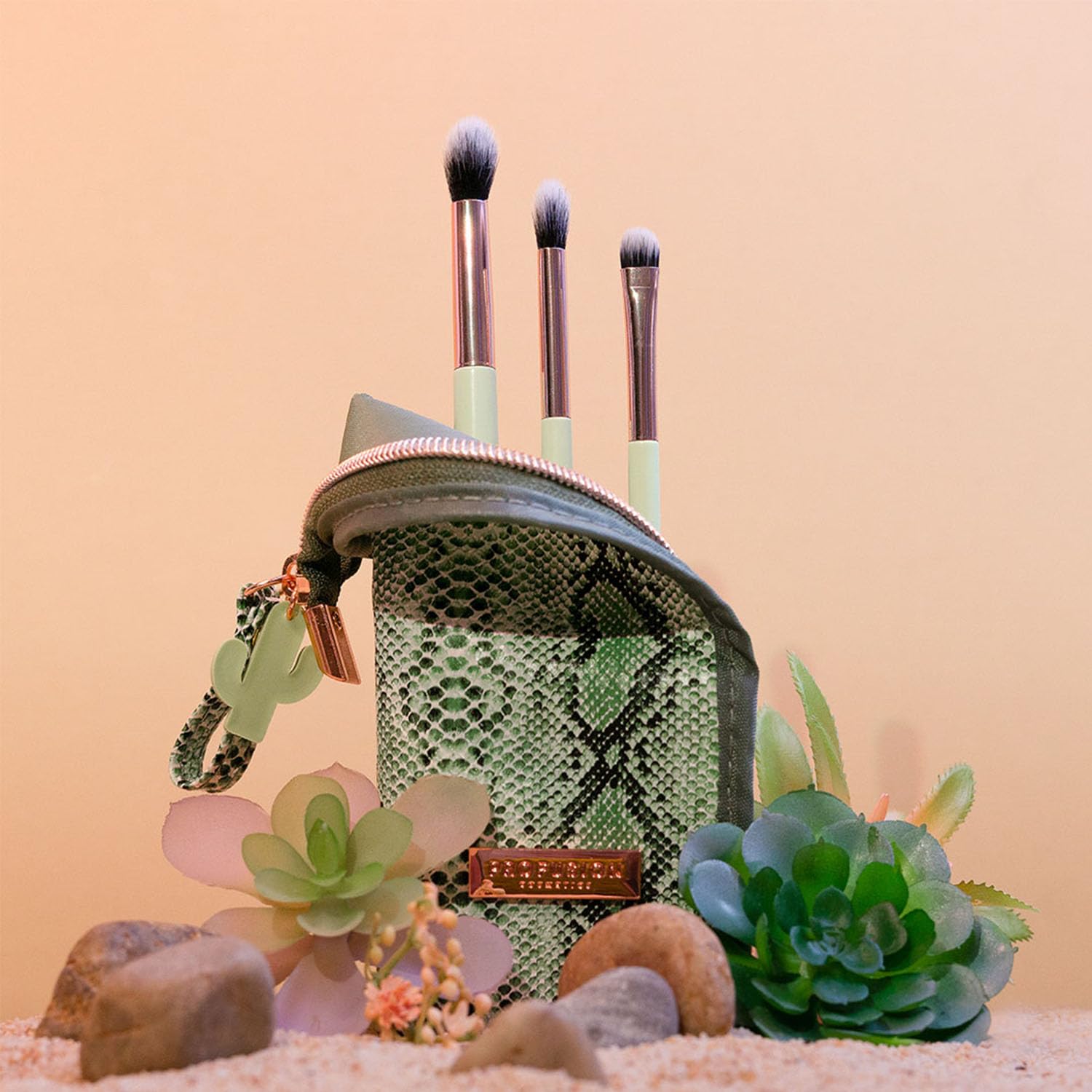 Profusion Cosmetics Desert Sage Blend and Stand 4pc Bag and Eye Brush Set for Artists and DIY, Expand Your Makeup Game With Adventure Inspired Eye Brushes for Stunning and Creative Eye Looks - Image 5