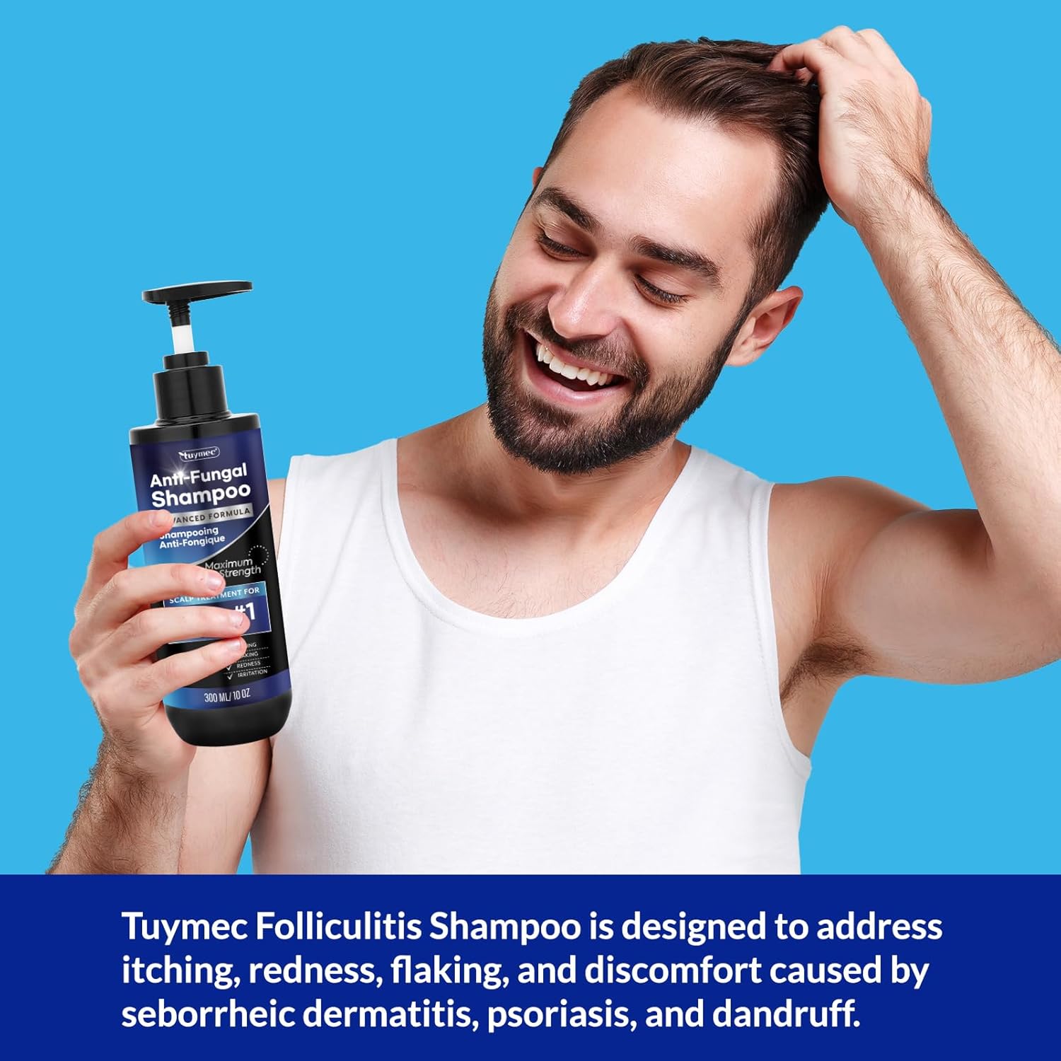 Psoriasis Shampoo, Seborrheic Dermatitis Shampoo, Folliculitis Shampoo, Dandruff Shampoo for Men and Women, Anti-Fungal Shampoo for Dandruff 300ML. - Image 6