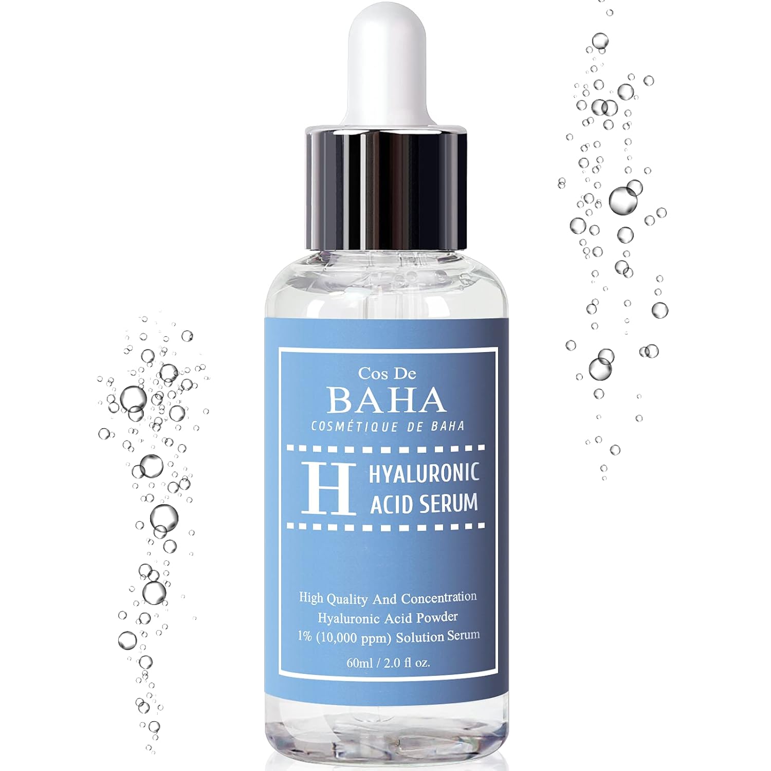 Pure Hyaluronic Acid 1% Serum 10,000ppm - Hydrating Face Serum for Fine Lines - Intense Moisture Facial Serum for Visibly Plumped Skin, 2 Fl Oz (60ml) - Image 8
