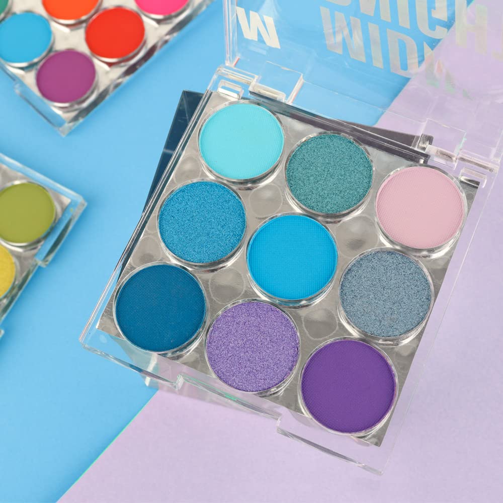 Purple Blue Eyeshadow Palette, Shimmer & Matte Violet Green Powder for Eye Makeup – 9-Color Highly Pigmented Light Dark Blue Pink Shades, Blendable Shiny & Matt - Image 7