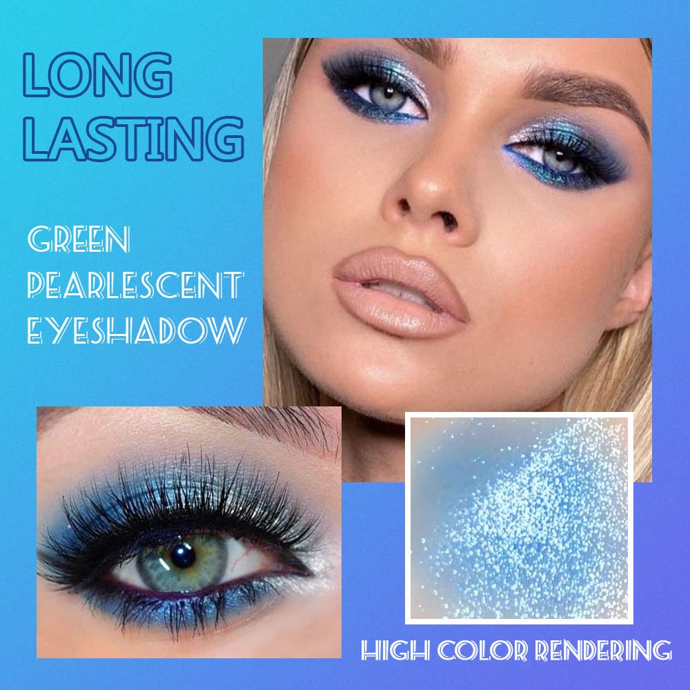 Purple Blue Eyeshadow Palette, Shimmer & Matte Violet Green Powder for Eye Makeup – 9-Color Highly Pigmented Light Dark Blue Pink Shades, Blendable Shiny & Matt - Image 6