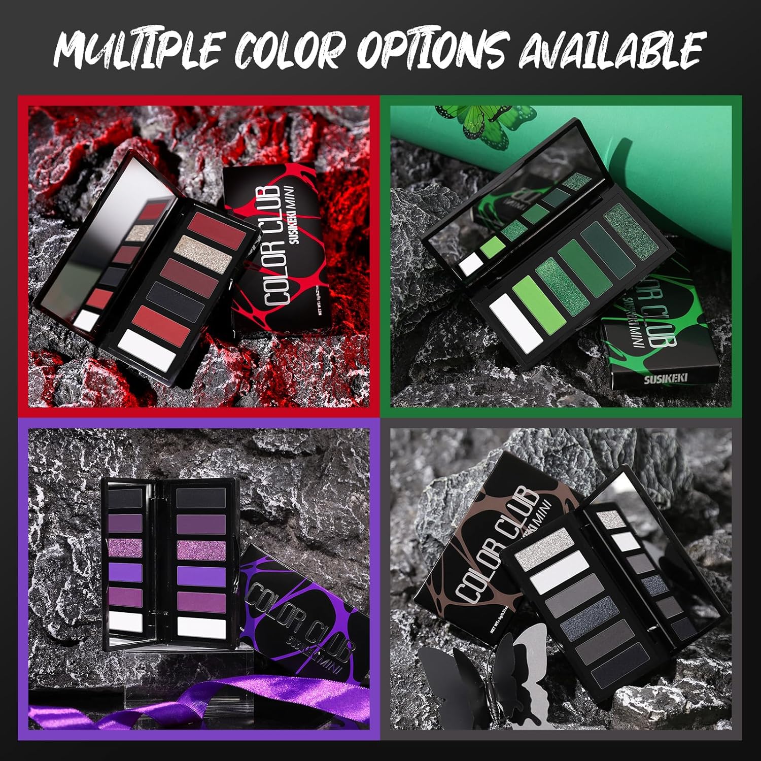 Purple Eyeshadow Palette with Mirror Lilac Violet Plum Tones Matte Shimmer Glitter 6 Colors Mini Eye Shadow Pallet Travel Size Highly Pigmented for Fairy Witch Goth Halloween Costume Makeup - Image 7