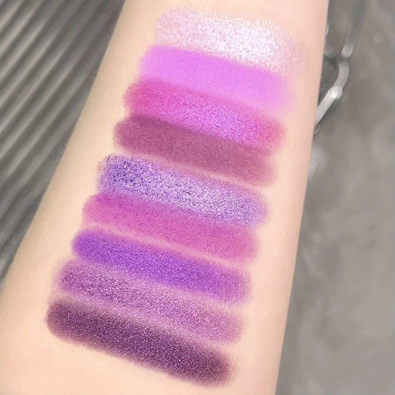 Purple Glitter Matte Eyeshadow Palette, 9 Colors Shimmer High Pigmented Eyeshadow Powder, Dream Purple Eye Shadow Palette Makeup,Waterproof Blendable Colorful Eyeshadow Palette for Girl Women - Image 4