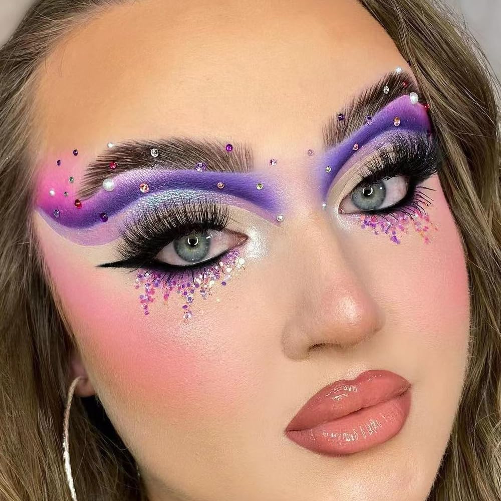 Purple Glitter Matte Eyeshadow Palette, 9 Colors Shimmer High Pigmented Eyeshadow Powder, Dream Purple Eye Shadow Palette Makeup,Waterproof Blendable Colorful Eyeshadow Palette for Girl Women - Image 6