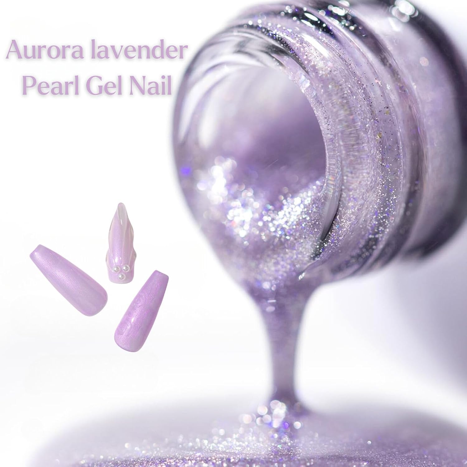 Purple Pearl Nail Polish - Shimmer Nail Polish - Mermaid Pearl Blue Aurora Effect Nail Polish Quick Dry Nail Polish - Pink Pearl Nail Polish for Nail Art DIY Manicure at Home - Image 2