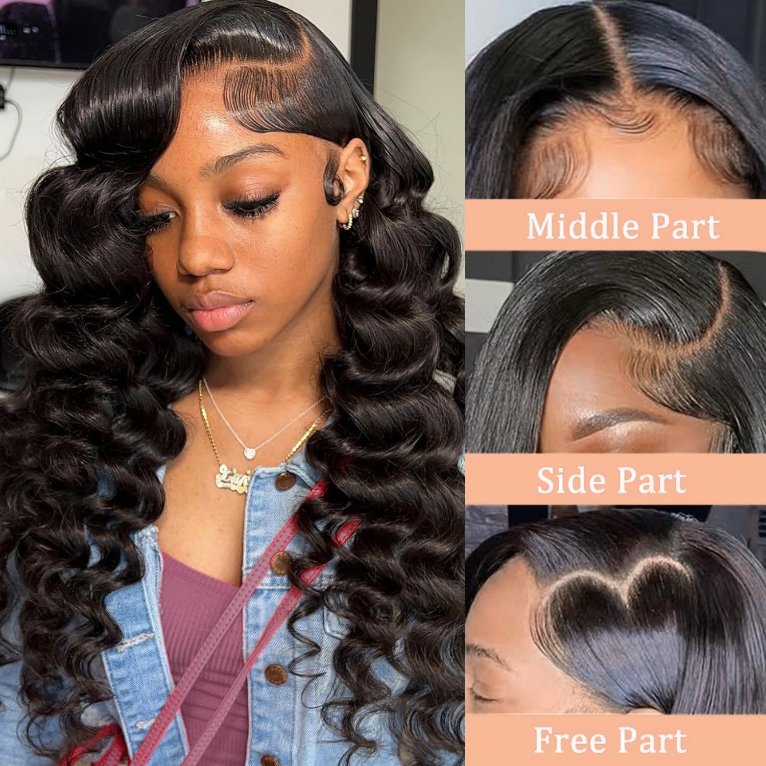 PYY 30 Inch Deep Wave Lace Front Wigs Human Hair 200 Density Deep Wave Wig 13x4 HD Lace Frontal Wigs for Women Glueless Wigs Pre Plucked with Baby Hair - Image 3