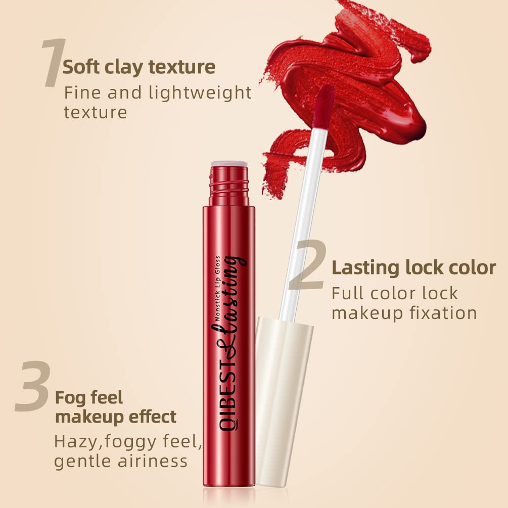 QiBest 12Pcs Matte Liquid Lipstick Set for Girls & Women, 24 Hours Long Lasting Waterproof Nude & Dark Red Lip Gloss Makeup Gift Kits, Velvet Non-Stick Cup Mate Duracion 24 Horas Originales Lip Stains - Image 4