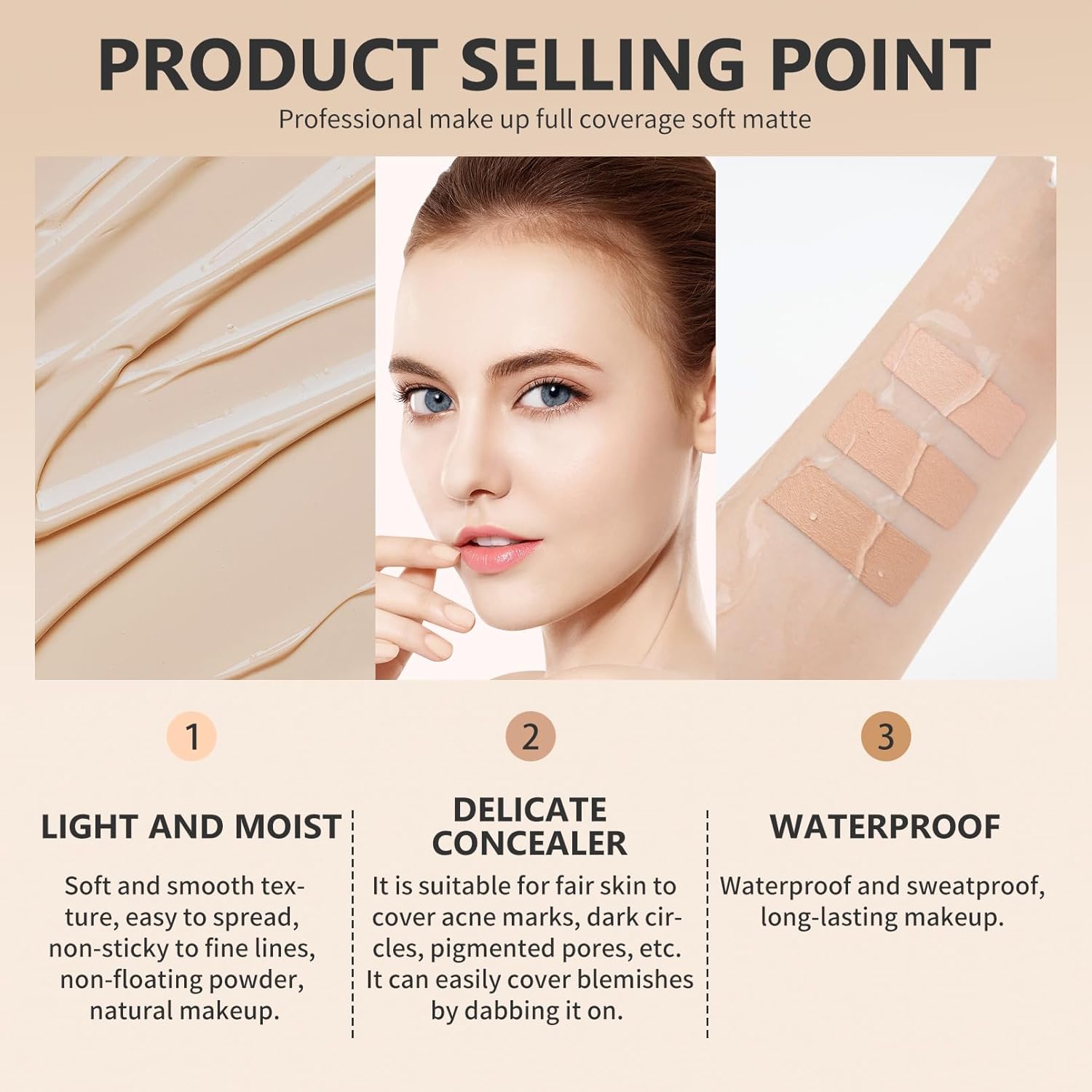 QIC Natural Color Correcting Concealer for Women, Full Coverage Makeup, 1.36 Fl Oz - Image 7