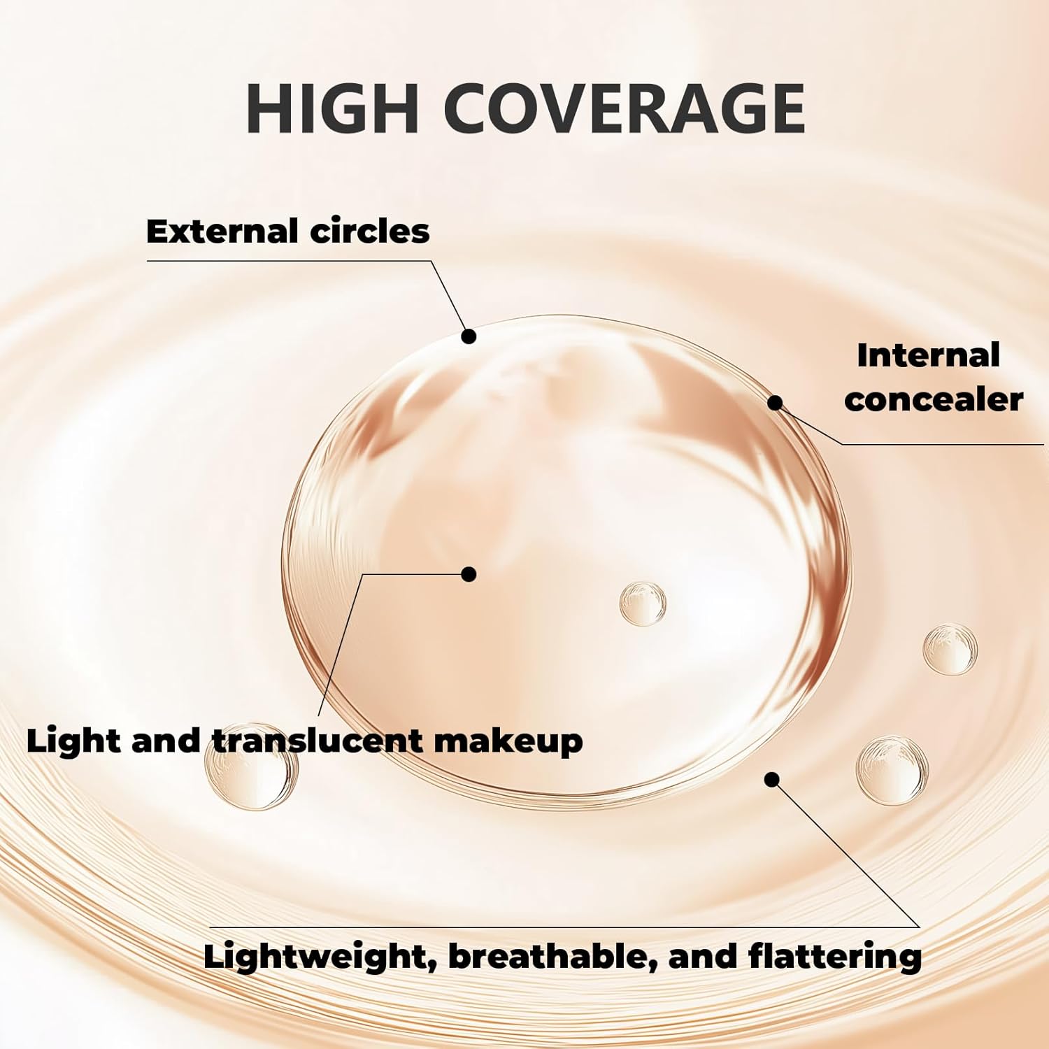 QIC Natural Color Correcting Concealer for Women, Full Coverage Makeup, 1.36 Fl Oz - Image 8