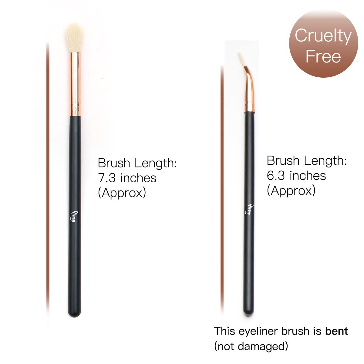 Qivange Synthetic Hairs Eyeshadow Brush Set 12PCS Black Rose Gold Makeup Brush Set for Concealer Eyebrow Eyeliner Eye Shadow Blending - Image 4
