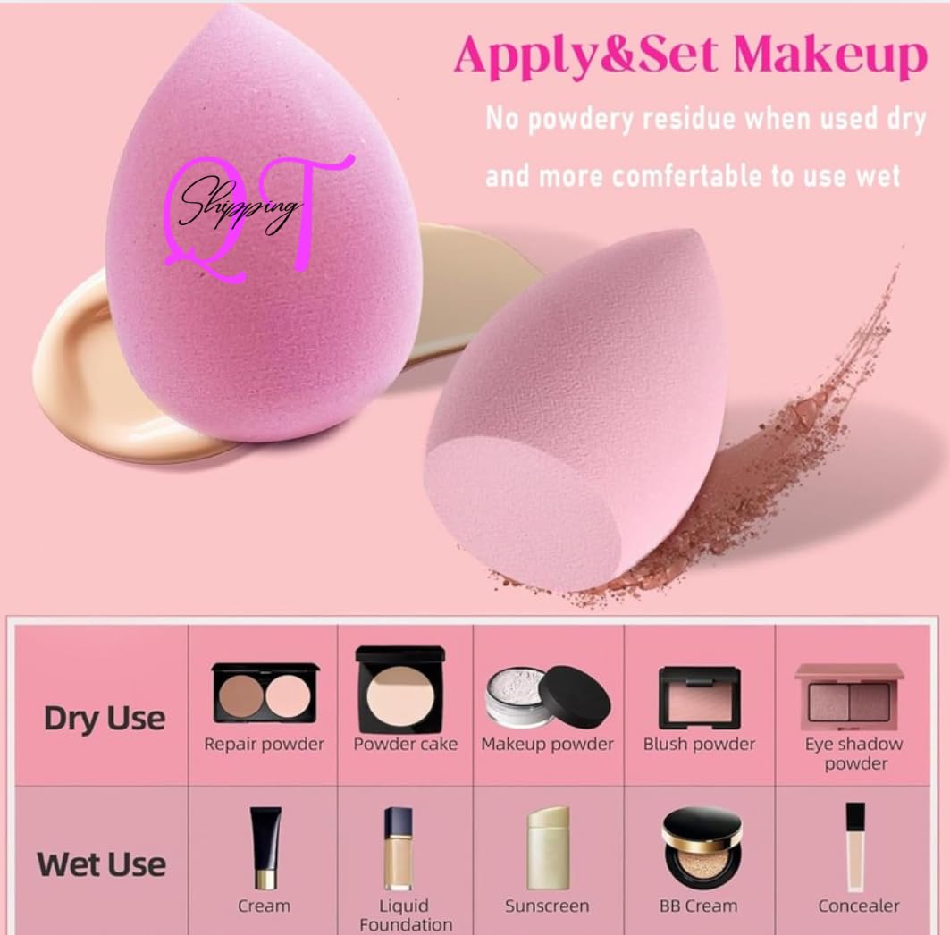 QT Makeup Brushes/Sponge Set (30 Pcs), Premium Synthetic Powder Concealers Eye Shadows Blush Professional Make Up Brushes Set, Perfect Birthday Gifts for Women with Mini Brush Washer Machine. - Image 7