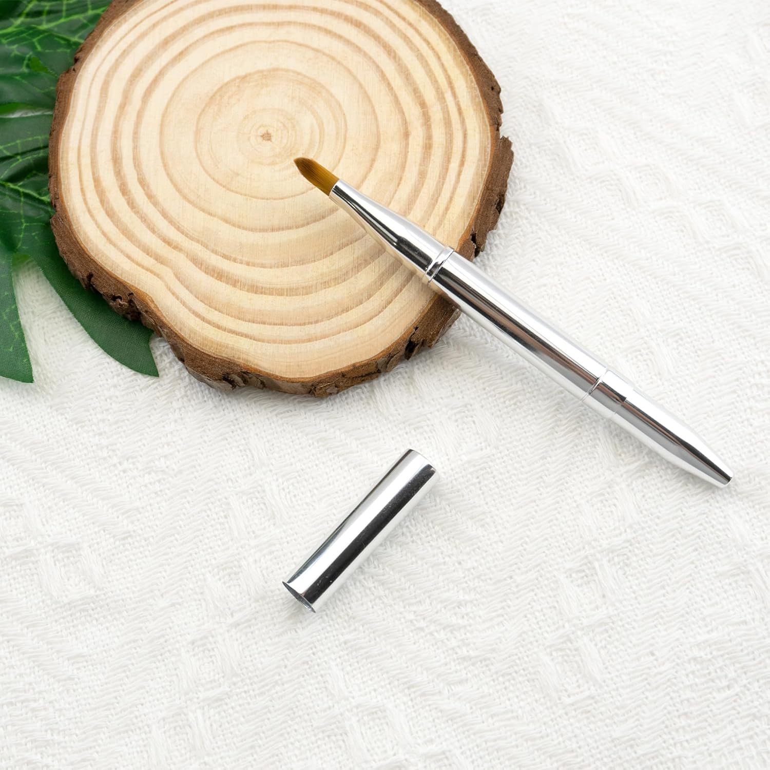 Quacc Double-ended Lip Makeup Brush, Retractable Lip Brush for Lipstick, Lip Gloss, Eyeshadow (Silver) - Image 8