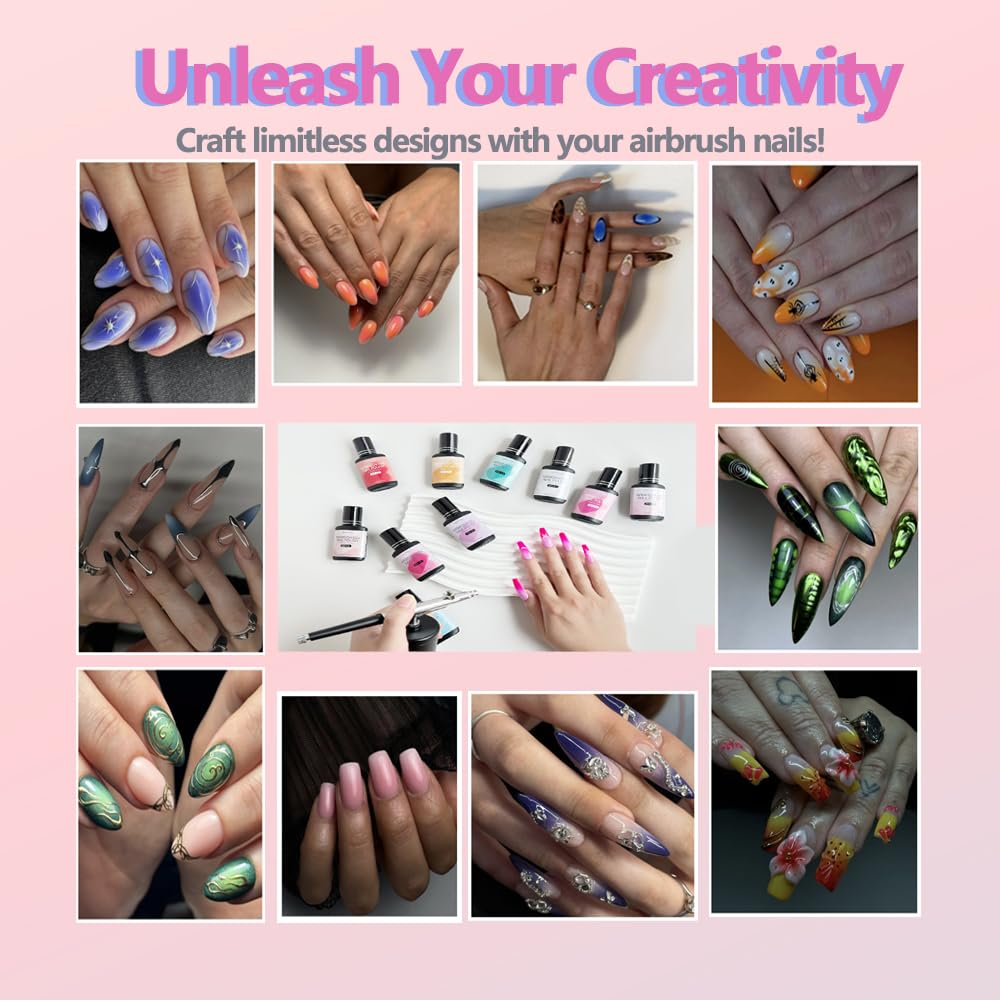 QUEVINA 16 Colors Airbrush Gel Nail Polish Set – Safe, Odorless Formula for Stunning Baby Boomer Nail Art – No Dilution Needed, Long-Lasting & Vibrant Shades 16X15ml - Image 7