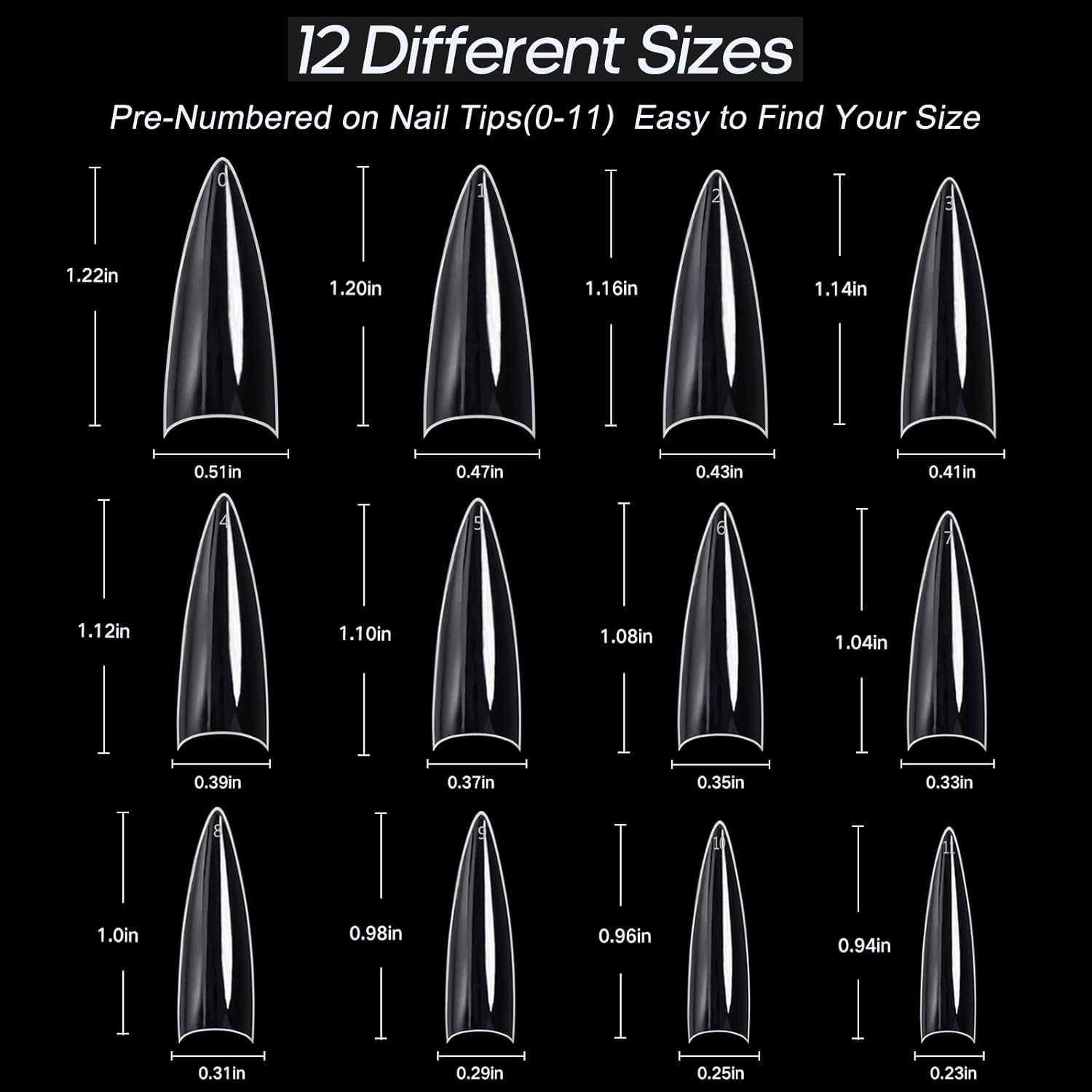 Ranrose 120PCS Short Nail Tips,Short Soft Gel Stiletto Nail Tips Half Cover False Nail Almond Shape Point Acrylic Sharp Artificial False Nail For DIY - Image 2