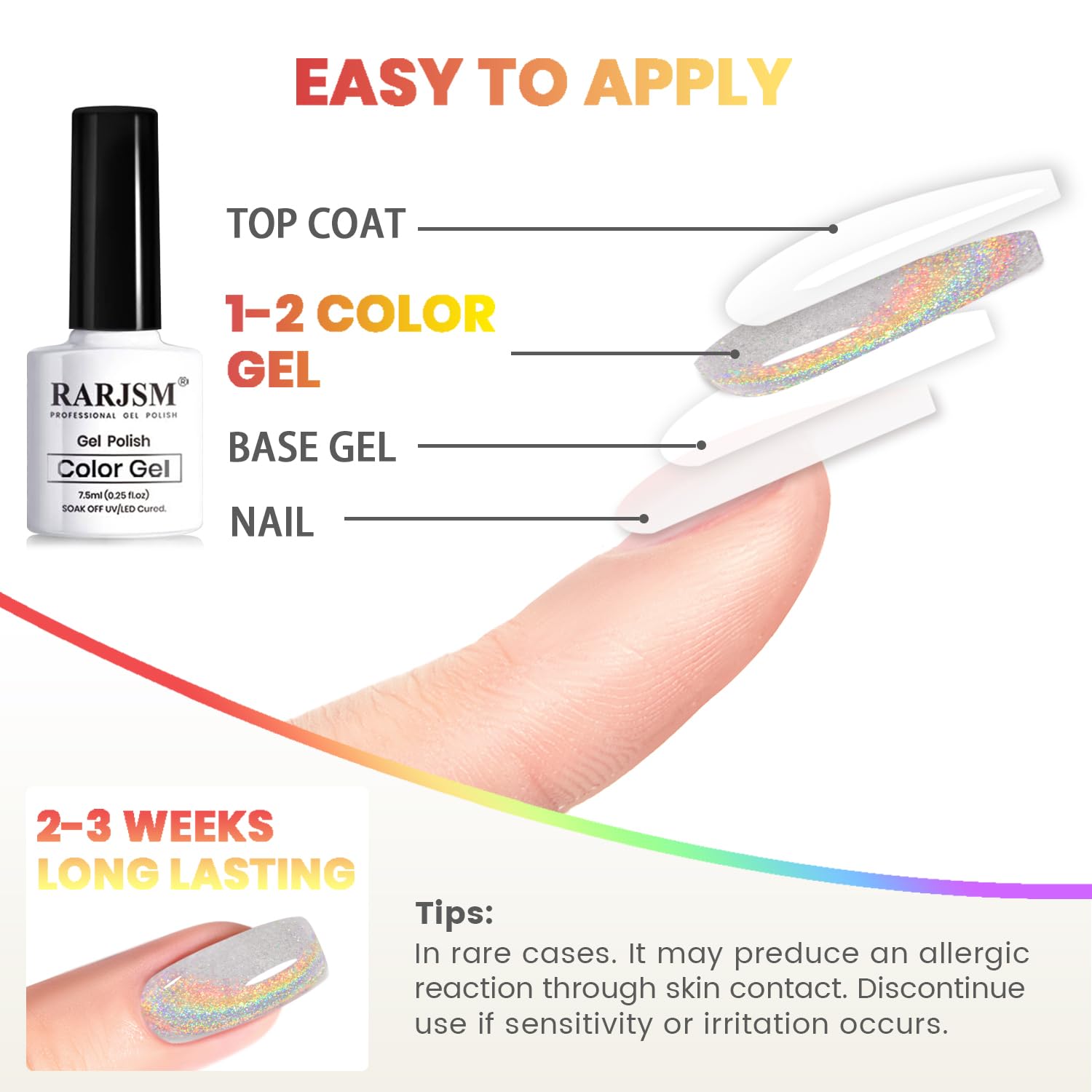 RARJSM 9D Cat Eye Gel Nail Polish Kit with Magnet Stick Clear Silver Glitter for DIY Nail Art - Image 8