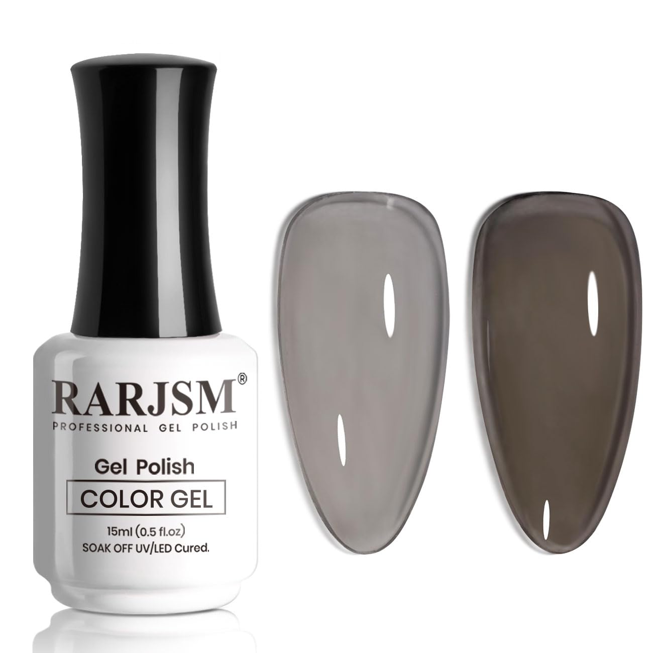RARJSM Jelly Black Nude Gel Nail Polish Sheer Black Clear Glass Gel Polish Neutral Transparent Crystal Colors Nail Gel Polish 15ml Single Bottle Soak off UV LED Cured for Home Salon DIY Manicure