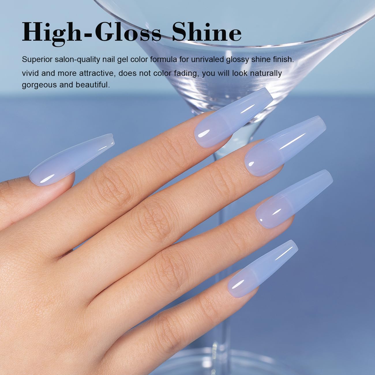 RARJSM Jelly Gel Nail Polish Clear Light Blue Gel Nail Polish Transparent Pastel Nude Sheer Blue Nail GelPolish Varnish Curing Requires LED UV French Manicure Soak Off for Home Salon 15ml 1pcs - Image 3