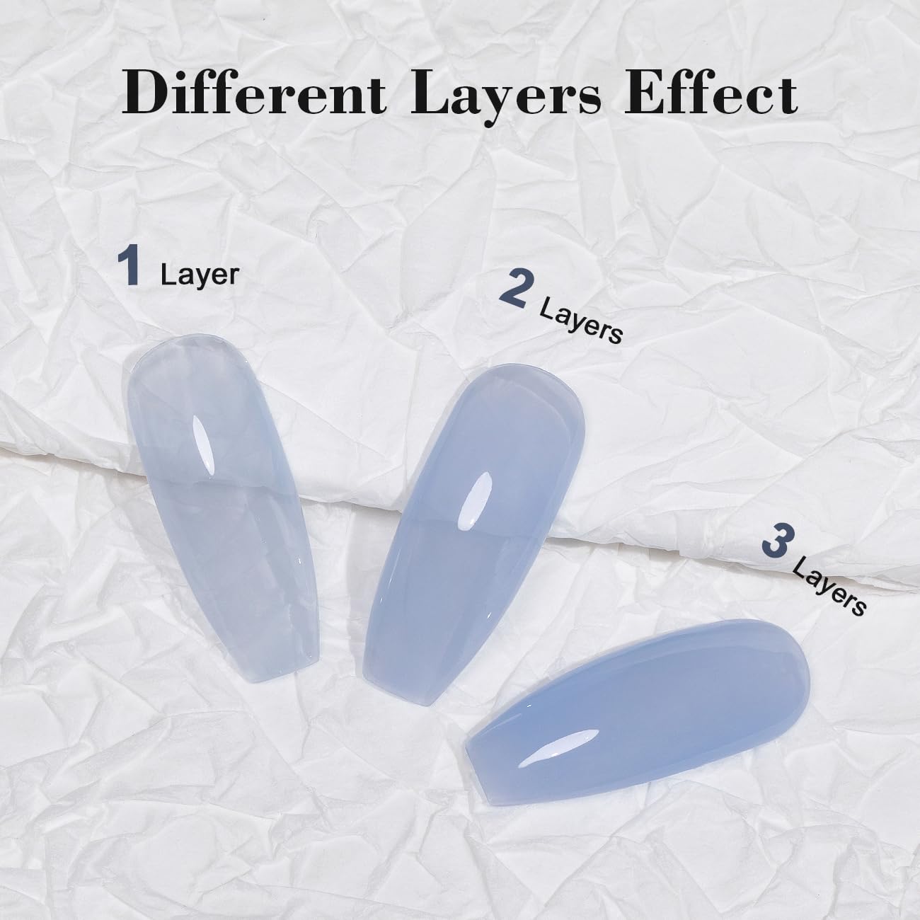 RARJSM Jelly Gel Nail Polish Clear Light Blue Gel Nail Polish Transparent Pastel Nude Sheer Blue Nail GelPolish Varnish Curing Requires LED UV French Manicure Soak Off for Home Salon 15ml 1pcs - Image 5
