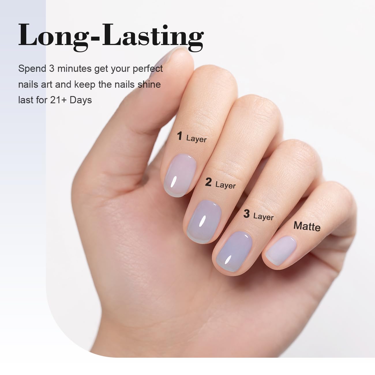 RARJSM Jelly Gel Nail Polish Clear Light Blue Gel Nail Polish Transparent Pastel Nude Sheer Blue Nail GelPolish Varnish Curing Requires LED UV French Manicure Soak Off for Home Salon 15ml 1pcs - Image 4