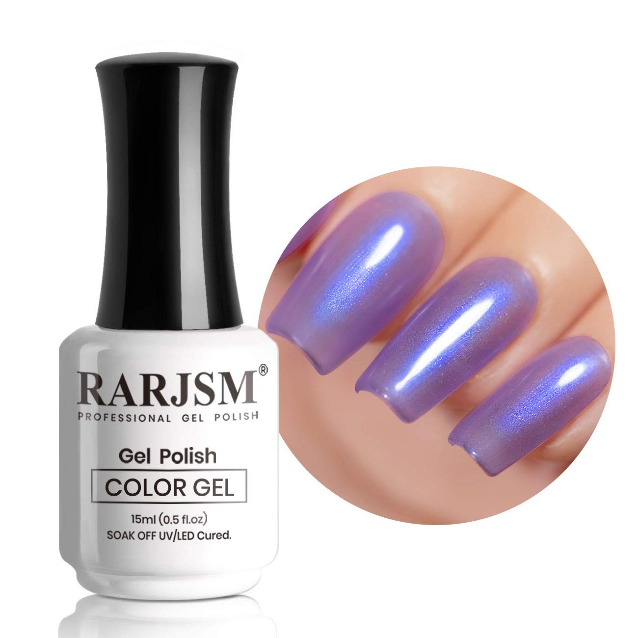RARJSM Pearl Gel Nail Polish 15ML Lavender Gelpolish UV LED Nail Cure Required Quick Dry Shell Shiny Nail Gel Polish Varnish for NailStarter - Image 9
