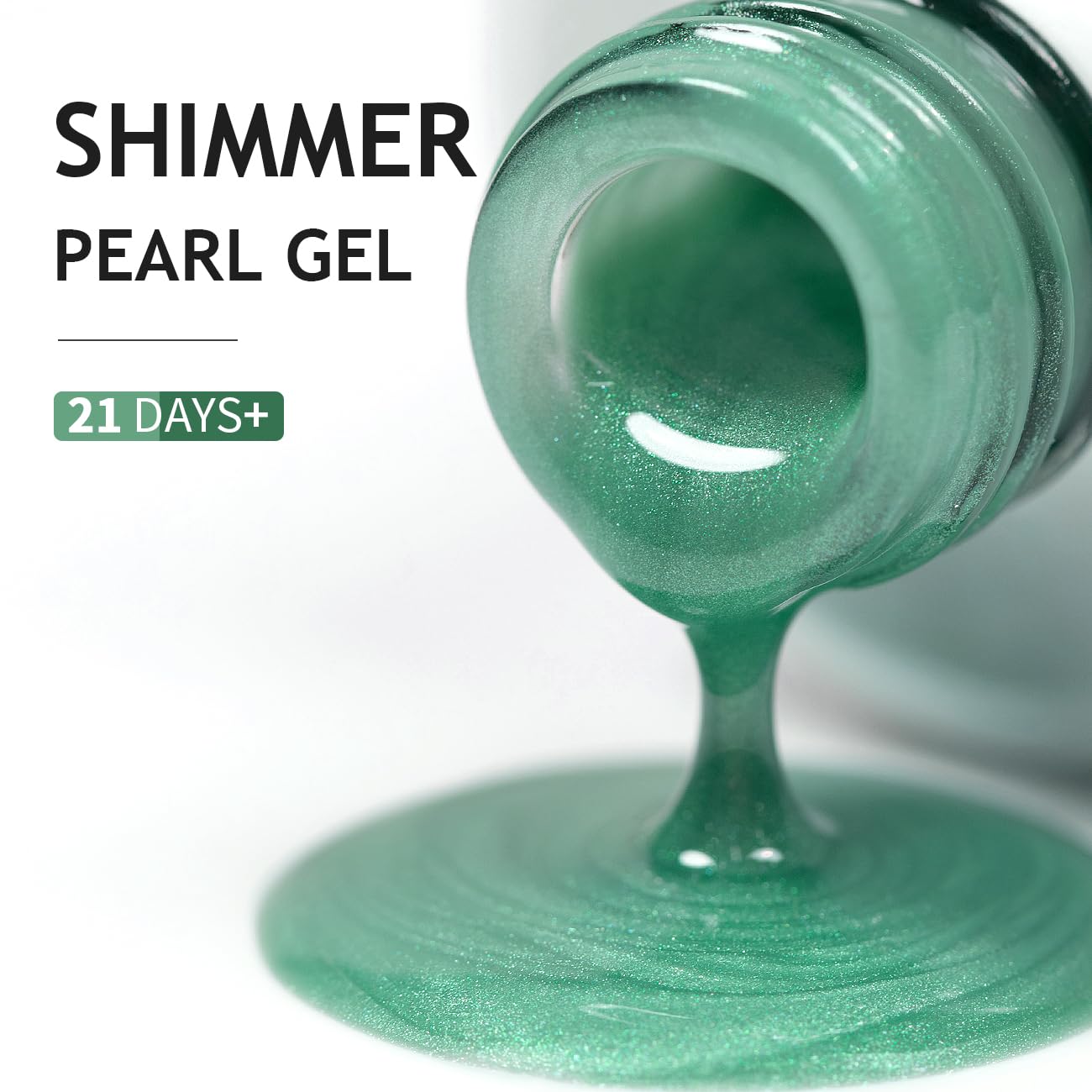 RARJSM Pearl Gel Nail Polish,15ML Light Green Pearlescent Gel Polish,Glitter Shell Gel Polish Green Shimmer Mermaid Nail Gel Polish Soak Off LED UV Drawing Swirl Thread Effect for DIY Manicure Use - Image 5