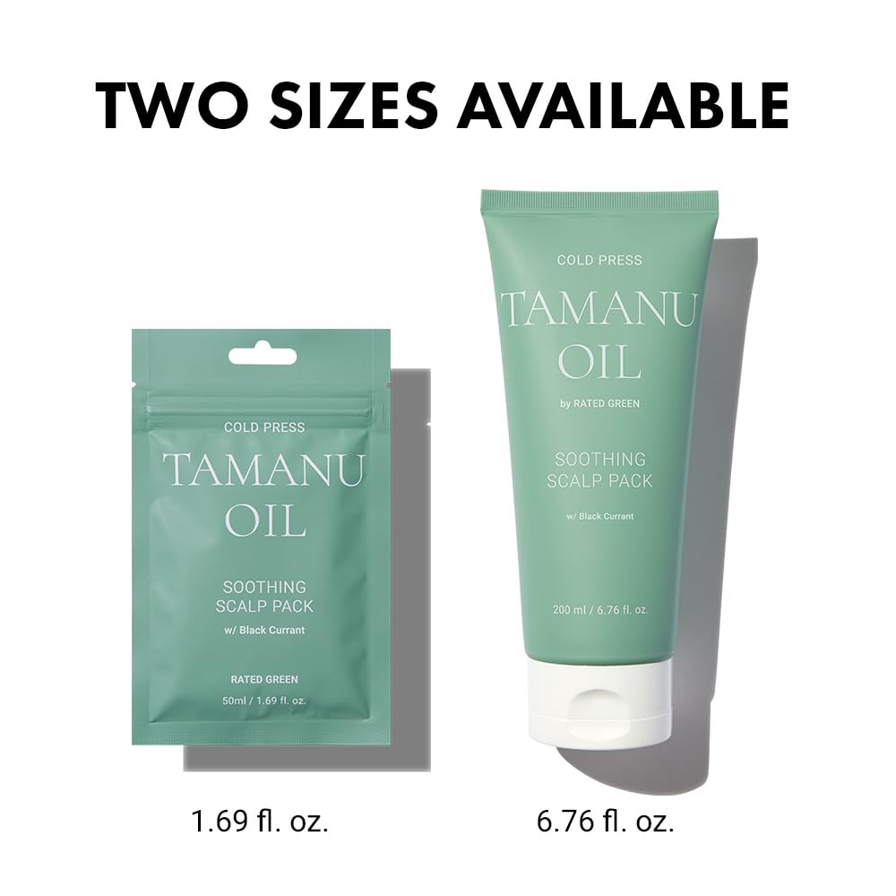 RATED GREEN Cold Press Tamanu Oil Soothing Scalp Pack w/Black Currant | Korean Hair Care Hair Conditioning Mask | Deep Conditioning Hair Mask for Dry Damaged Hair (Pack of 1, 6.76 Fl. Oz) - Image 8