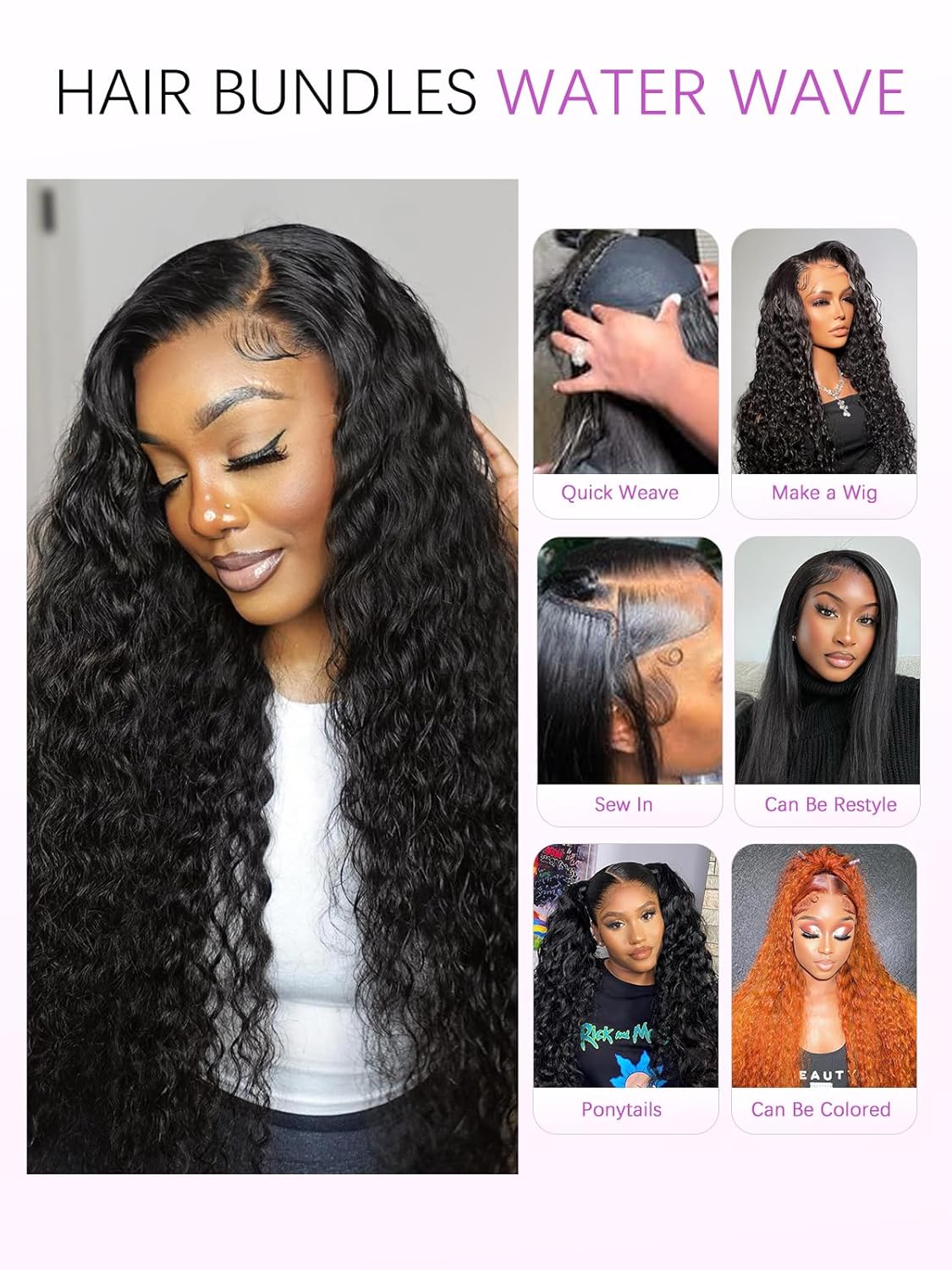 Raw Curly Human Hair Bundles 16 18 20Inch 15A Double Weft Water Wave Burmese Curly Bundles Human Hair 100% Unprocessed Brazilian Virgin Hair 3 Deals Human Hair Extensions Natural Black - Image 7