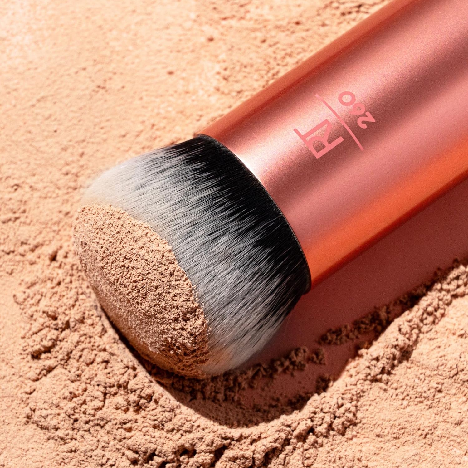 Real Techniques Bubble Blending Makeup Brush, Multipurpose Foundation Brush For Liquid, Cream, & Powder Products, Unique Round Brush Head, Synthetic Bristles, Vegan & Cruelty Free, 1 Count - Image 7