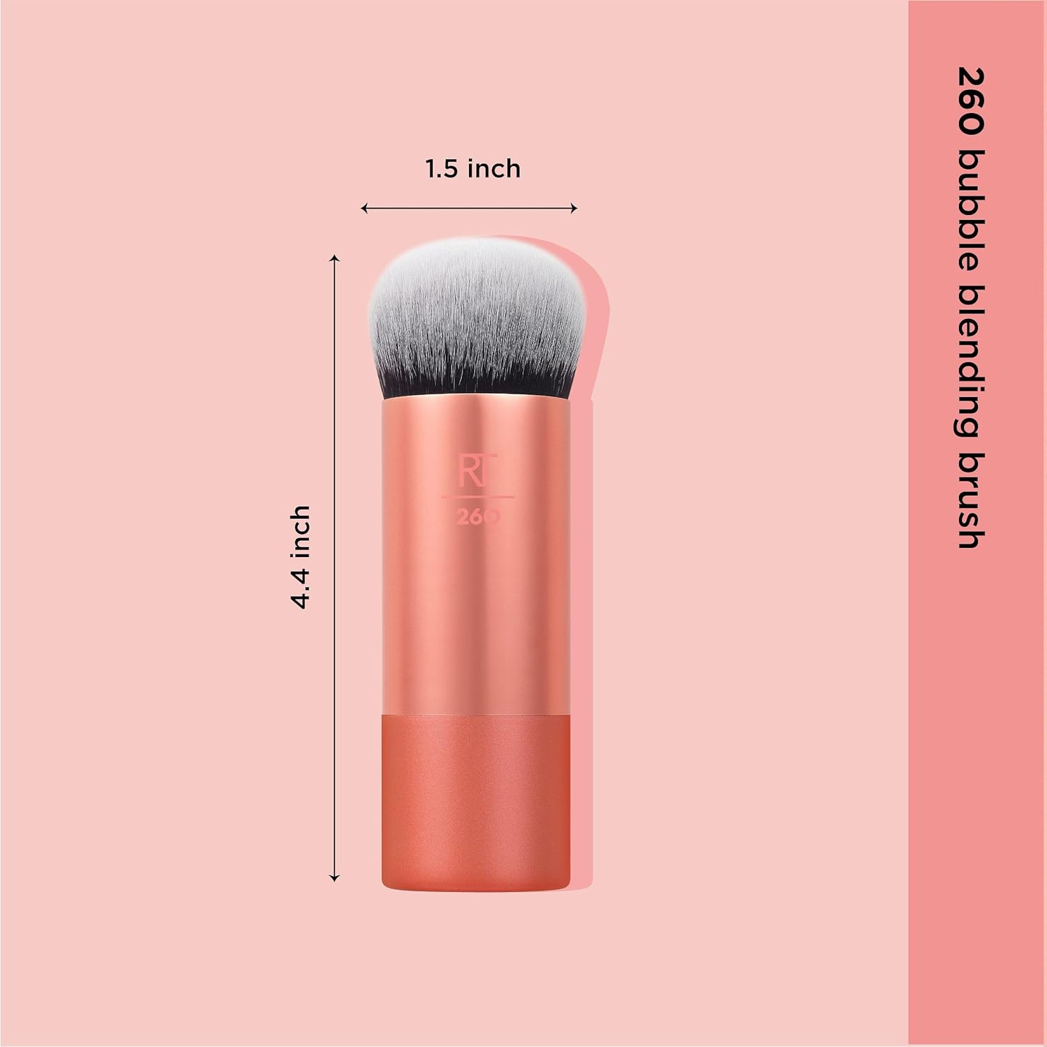 Real Techniques Bubble Blending Makeup Brush, Multipurpose Foundation Brush For Liquid, Cream, & Powder Products, Unique Round Brush Head, Synthetic Bristles, Vegan & Cruelty Free, 1 Count - Image 5