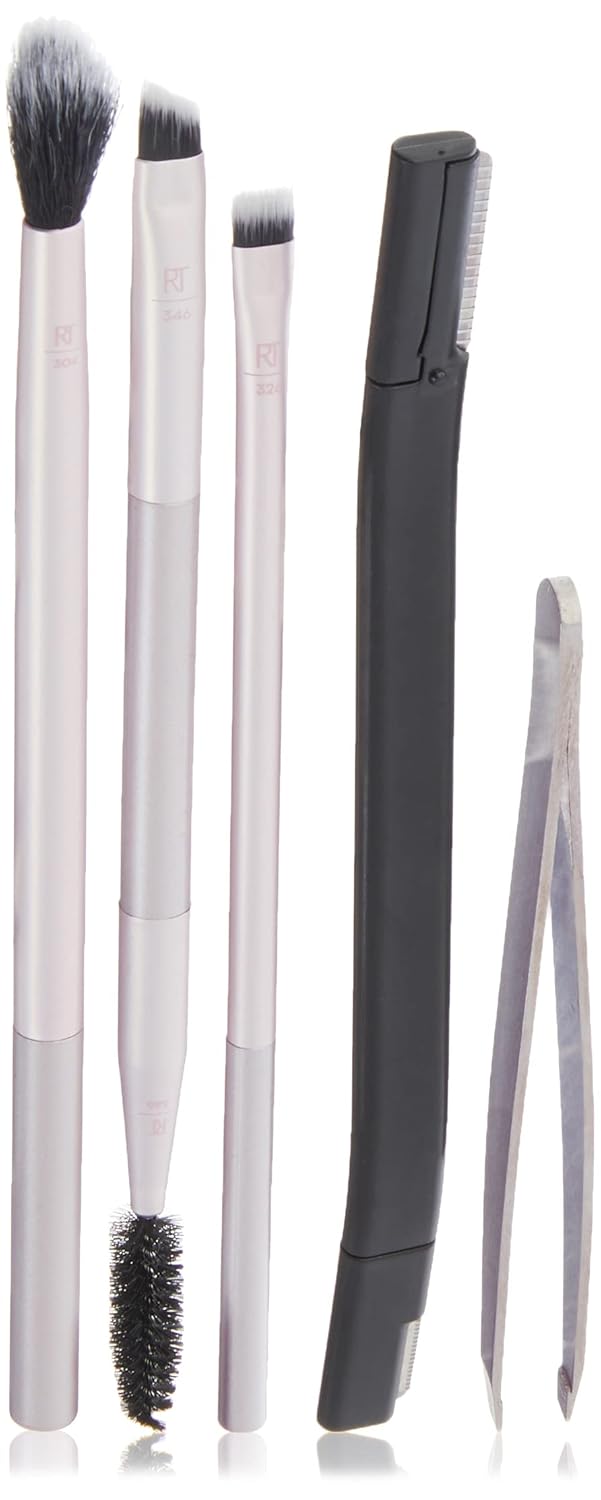 Real Techniques Limited Edition Blush, Blend, Brow Makeup Brush Set to Shape, Fill and Perfect, Mother's Day & Easter Gift, Pink, 5 Count, Perfect For Wife, Spouse, Girlfriend, and Daughter