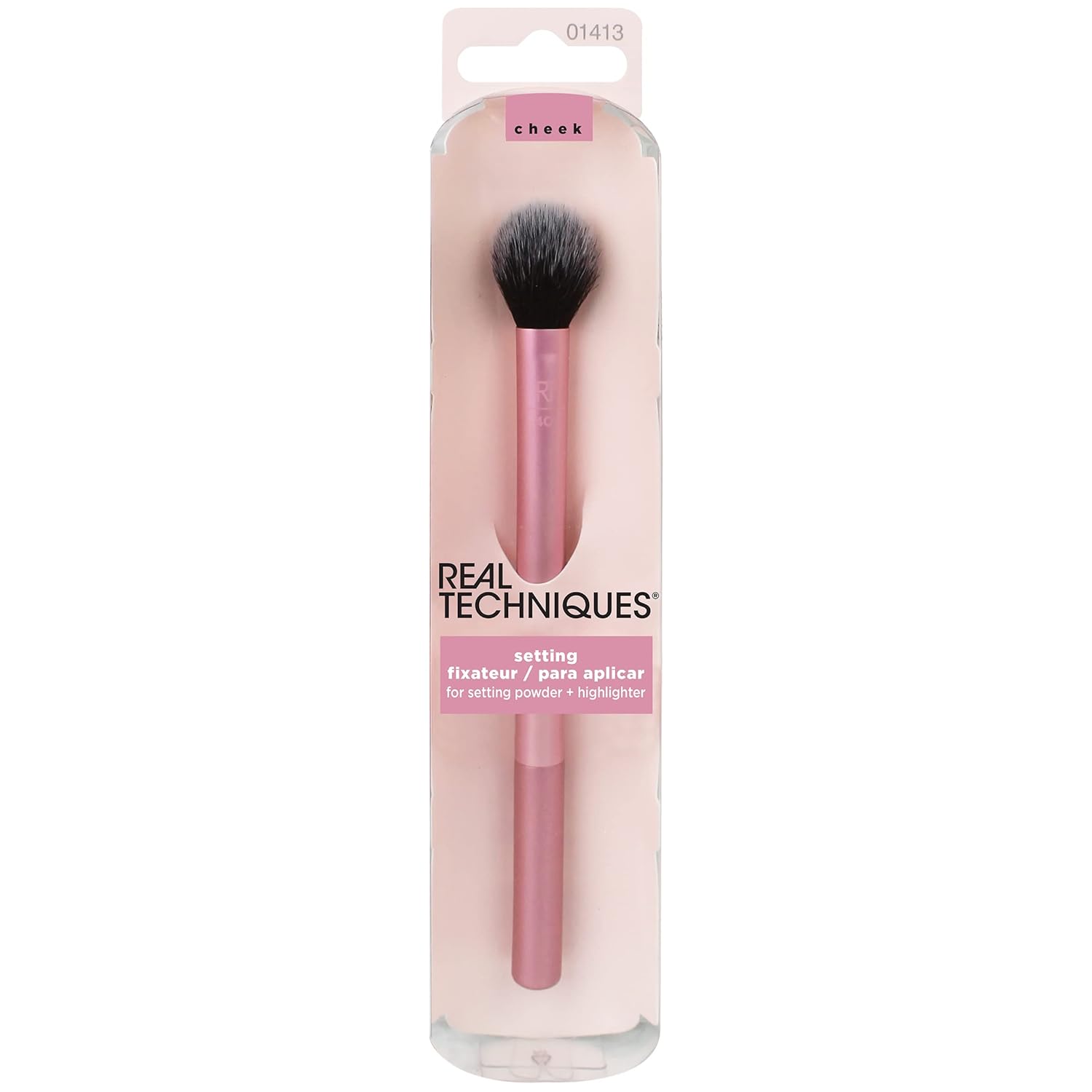 Real Techniques Makeup Setting Brush, For Setting Powder, Loose Powder, & Pressed Powder, Face Makeup Brush, 402 Brush, Sheer Coverage For Highlighter, Synthetic & Cruelty-Free Bristles, 1 Count - Image 2