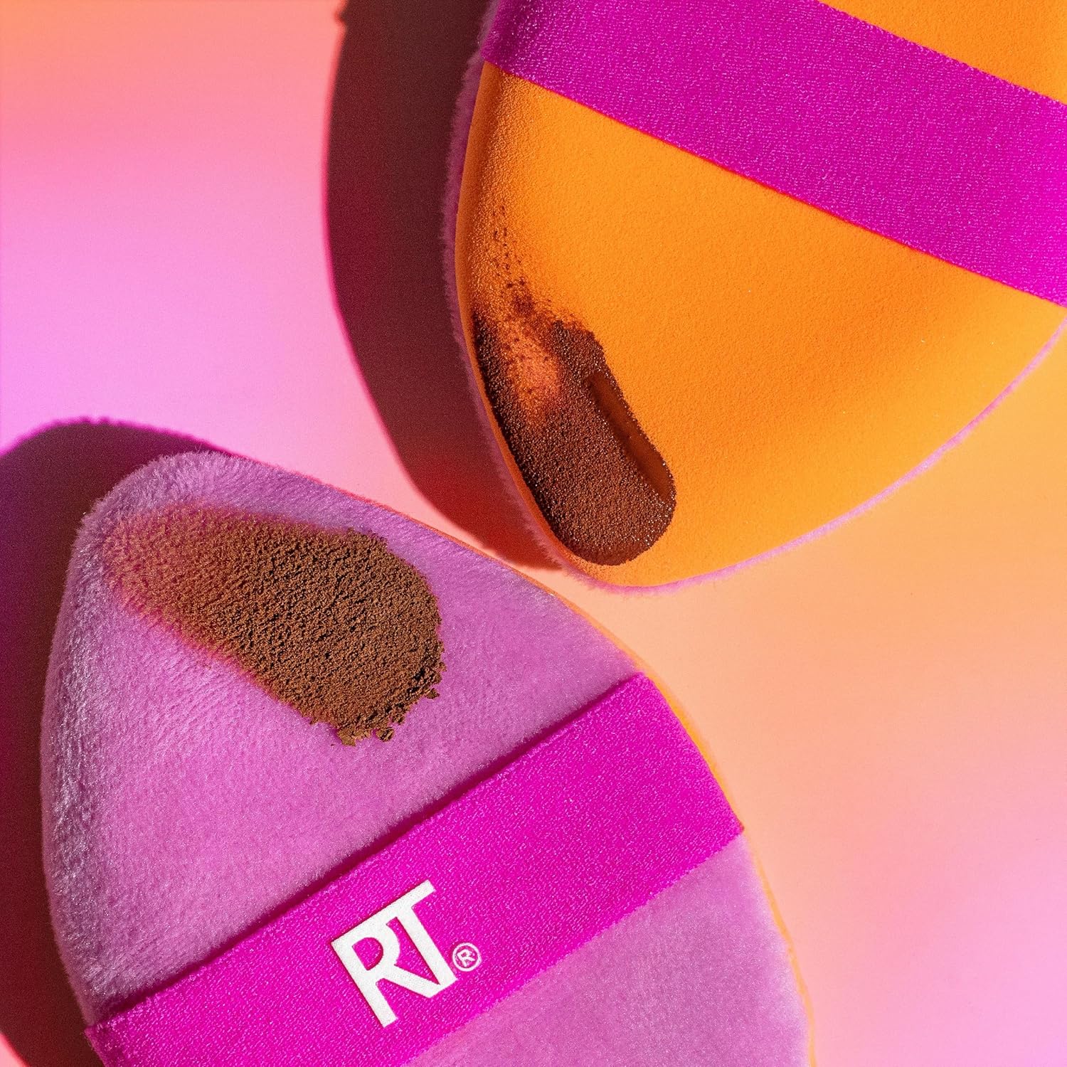 Real Techniques Miracle 2-In-1 Powder Puff 2 Pack, Dual-Sided, Full Size Makeup Blending Puff, Reversible Elastic Band, Makeup Sponge & Powder Puff, For Liquid, Cream & Powder Products, Crulety-Free - Image 14