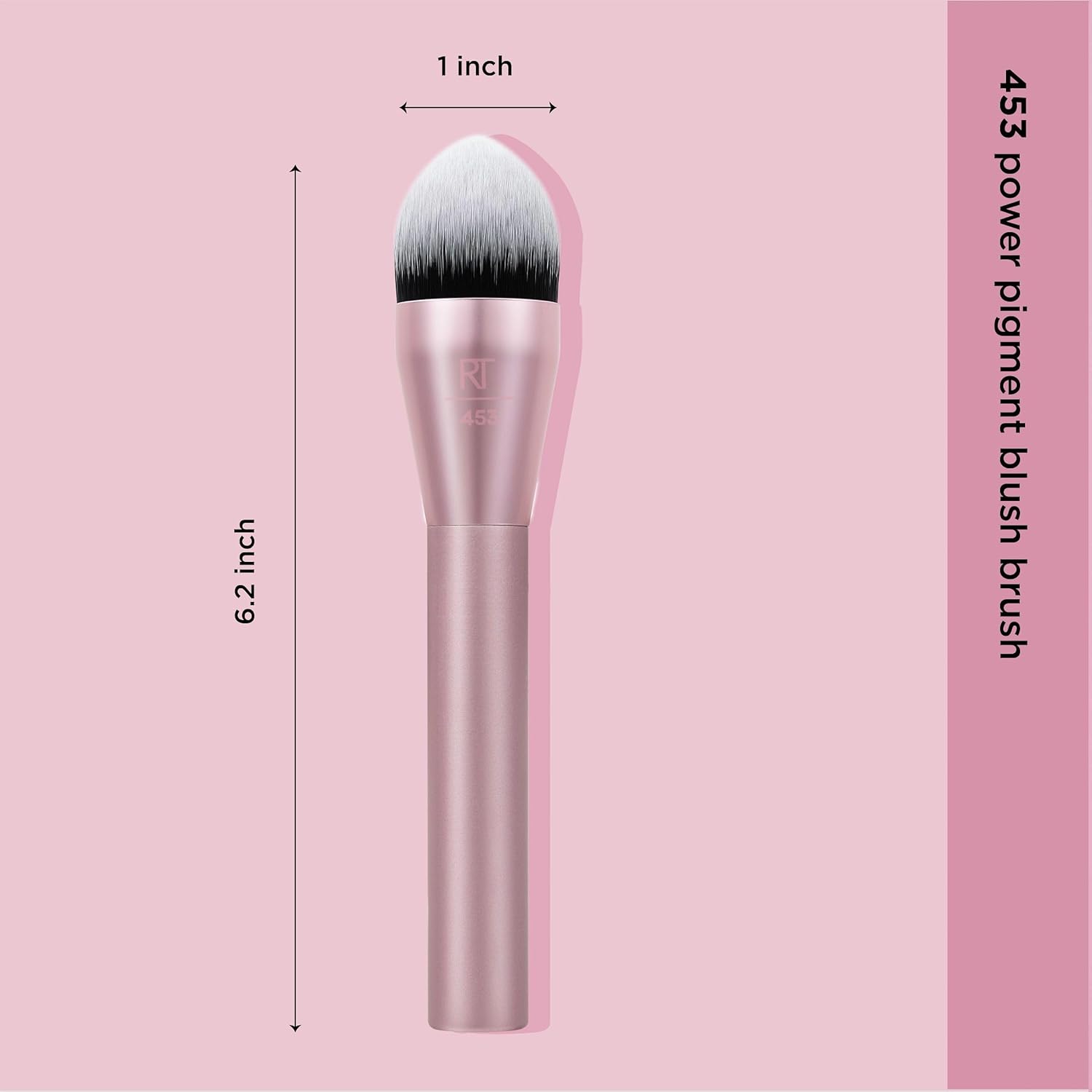 Real Techniques Power Pigment Blush Makeup Brush, Cheek Brush For Liquid & Cream Blush, Dense, Synthetic Bristles, Unique Pointed Shape For Precise Application, Vegan & Cruelty Free, 1 Count - Image 5