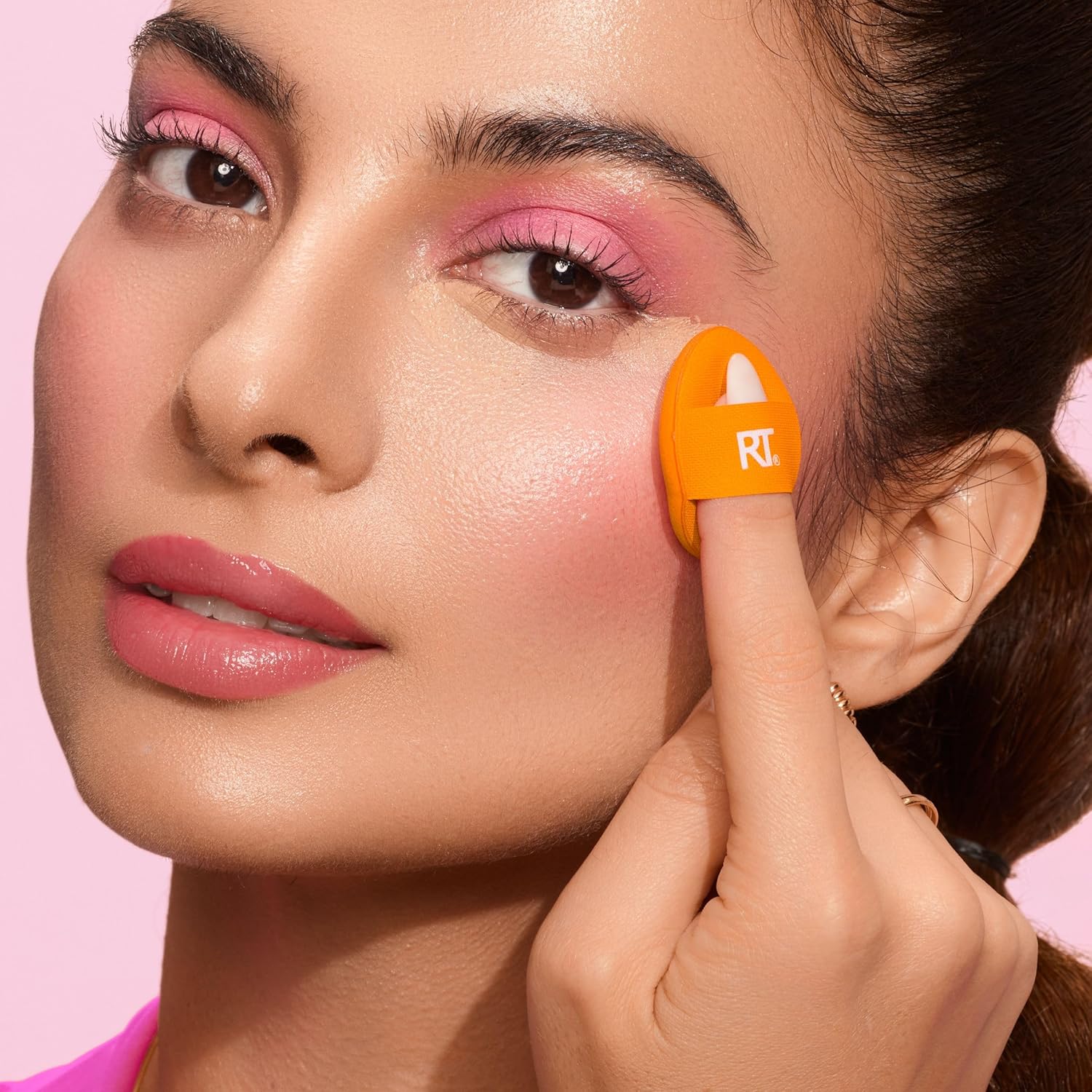 Real Techniques Vivid Escape Bright Eyes Concealer 4 Piece Set, Includes Kitten Paw Makeup Brush, Powder Puff, & Concealer Makeup Blending Sponge, Targeted Concealing, Travel Friendly, Cruelty-Free - Image 4