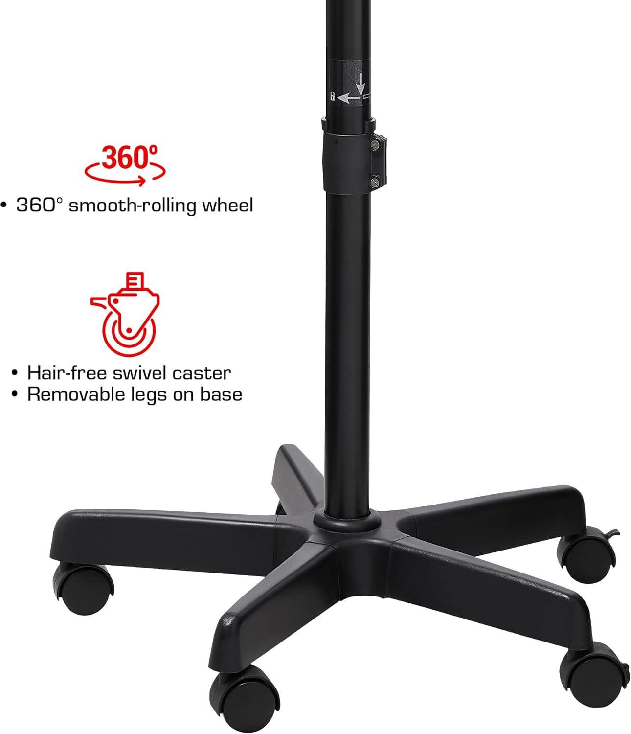 RED by Kiss 3000 Ceramic Stand Hood Dryer with Digital Timer, Adjustable Height, 360° Wheels, 3 Temp Settings, Quick Drying, Comfortable Hood, Ideal for Home & Salon Use - Image 5