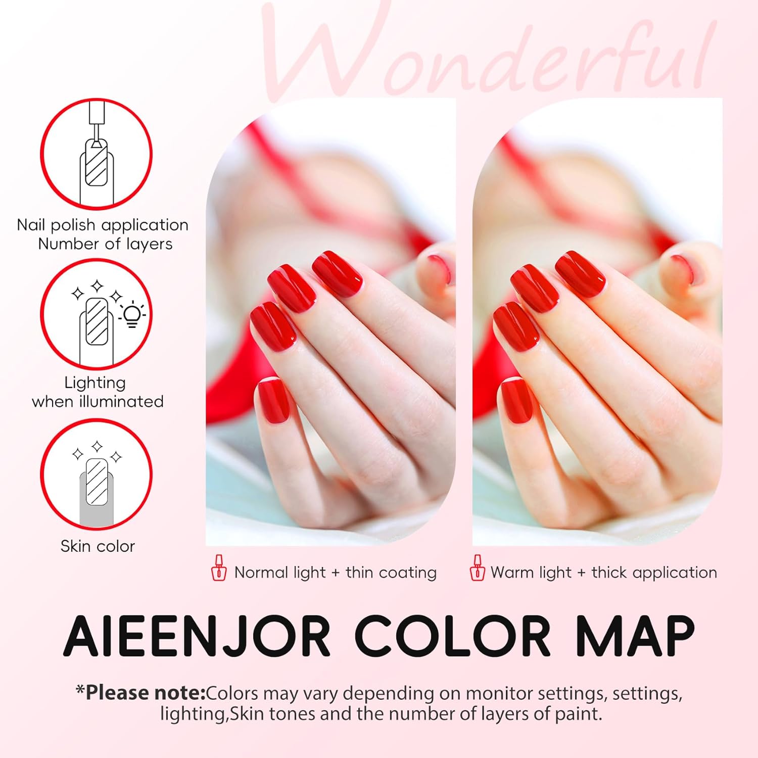 Red Nail Polish, Quick Dry Nail Polish, No UV Lamp Needed, Streak Free, Long Last Fingernail Polish for Nail Manicure Salon DIY Nail Art, 0.35 fl oz - Image 3