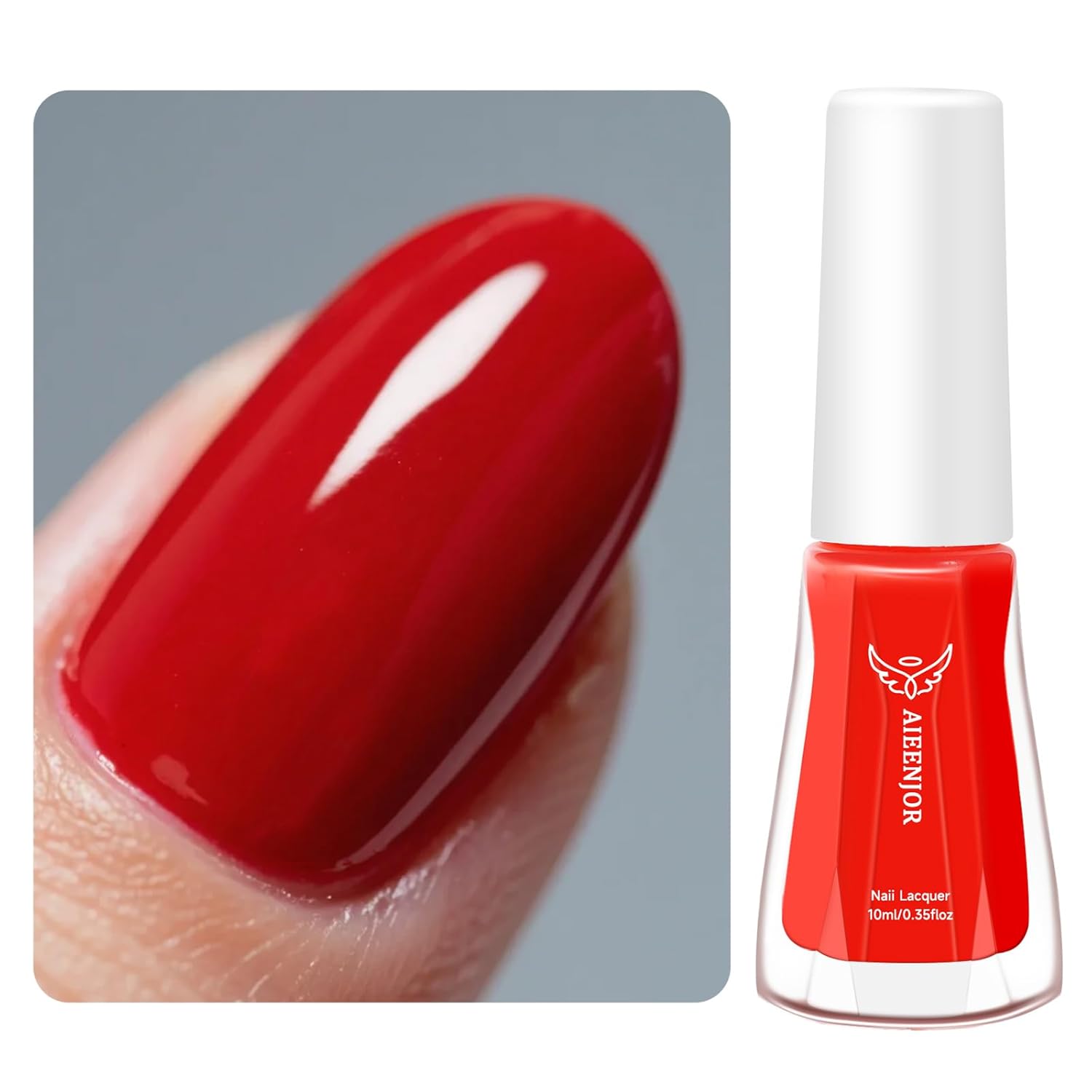 Red Nail Polish, Quick Dry Nail Polish, No UV Lamp Needed, Streak Free, Long Last Fingernail Polish for Nail Manicure Salon DIY Nail Art, 0.35 fl oz