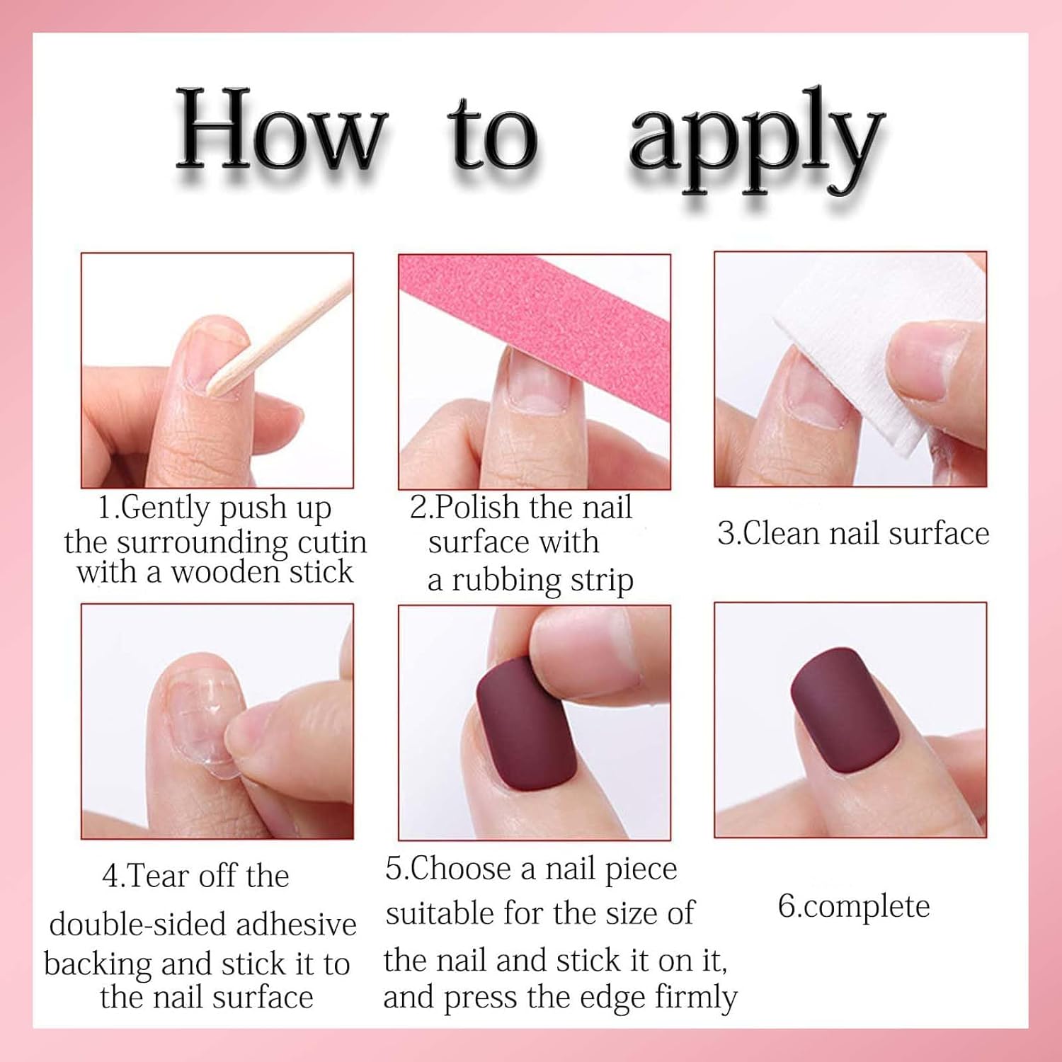 Red Press on Nails Short Fake Nails Square False Nails Press ons with Solid Color Designs Reusable Acrylic Nails Glossy Full Cover Stick on Nails for Women Manicure 24 Pcs - Image 7