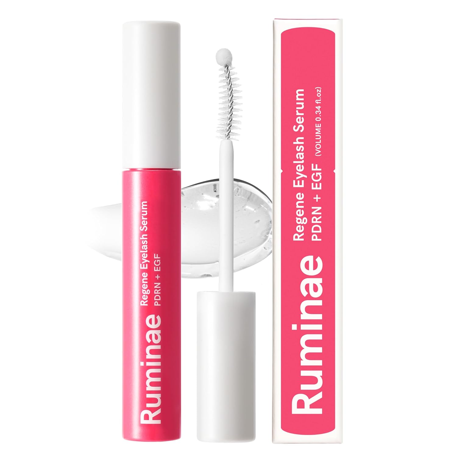 Regene Eyelash Serum | PDRN, EGF with 20 Amino Acids, 9 Peptides | Korean Eyelash & Brow Growth Serum | Gentle Formula to Boost Longer Fuller and Thicker Lashes (0.34 fl.oz.)