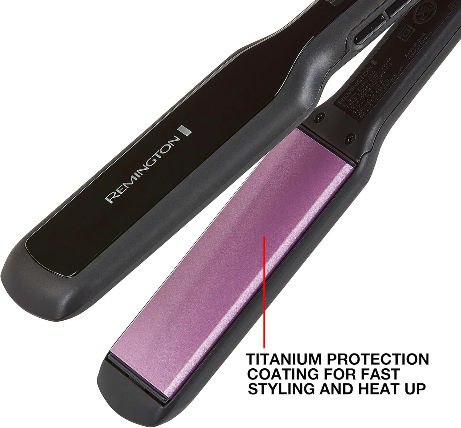 Remington 1 3/4" Flat Iron, Hair Straightener with Anti-Static Technology, 30-Second Heat Up & 60 Minute Auto Shut-off, 30% Longer Ceramic Floating Plates, Titanium + Ceramic Coating - Image 10
