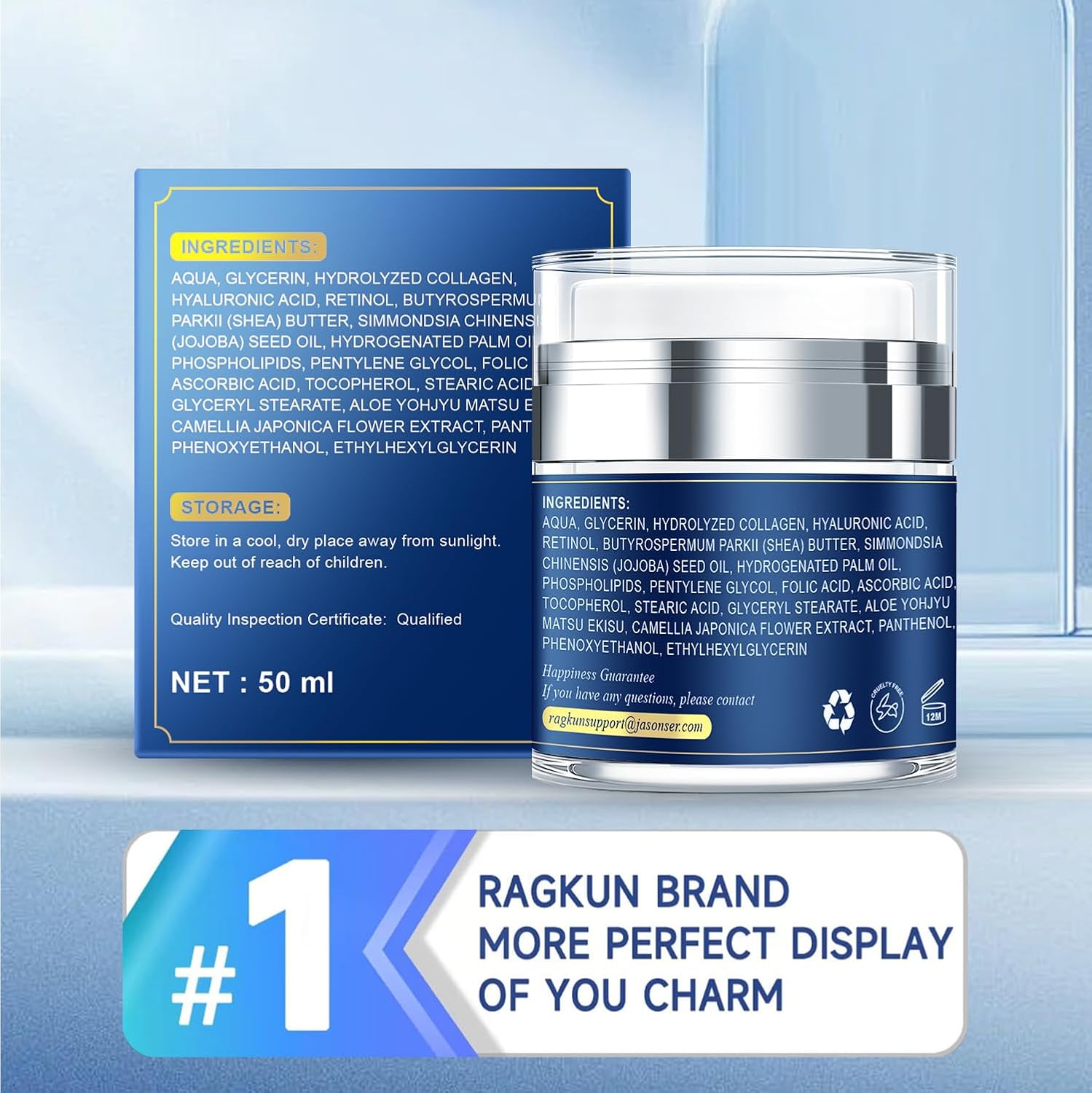 Retinol and Collagen Cream for Face and Neck, Anti-Aging Moisturizer 1.7 fl. oz - Image 8