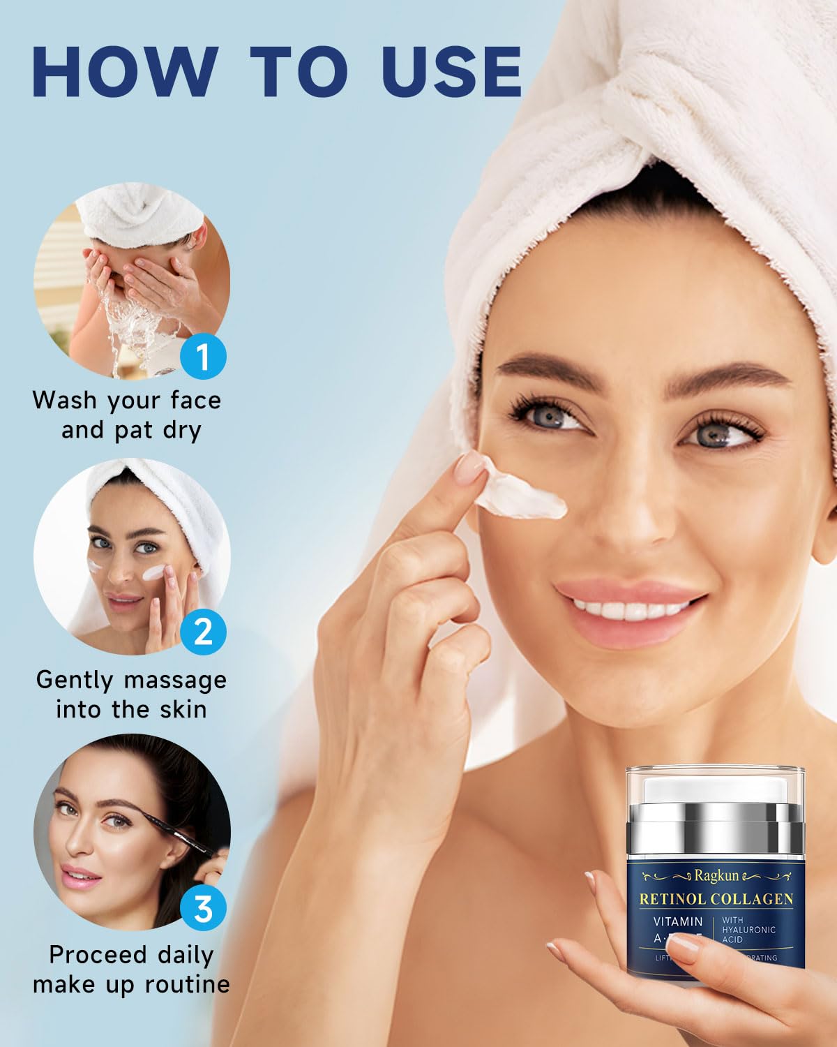 Retinol and Collagen Cream for Face and Neck, Anti-Aging Moisturizer 1.7 fl. oz - Image 6