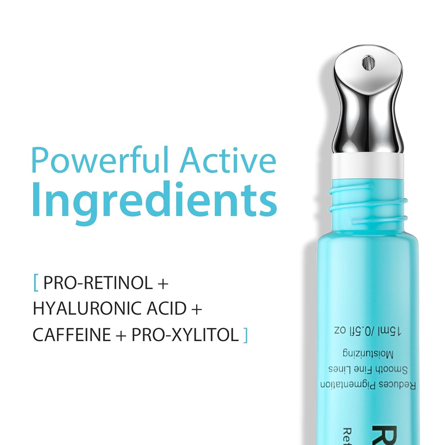 Retinol Eye Cream - Eye Serum for Dark Circles & Puffiness Anti-Aging - Under Eye Cream with Hyaluronic Acid & Caffeine to Reduce Wrinkles & Repair the Eye Area (15ml) - Image 2